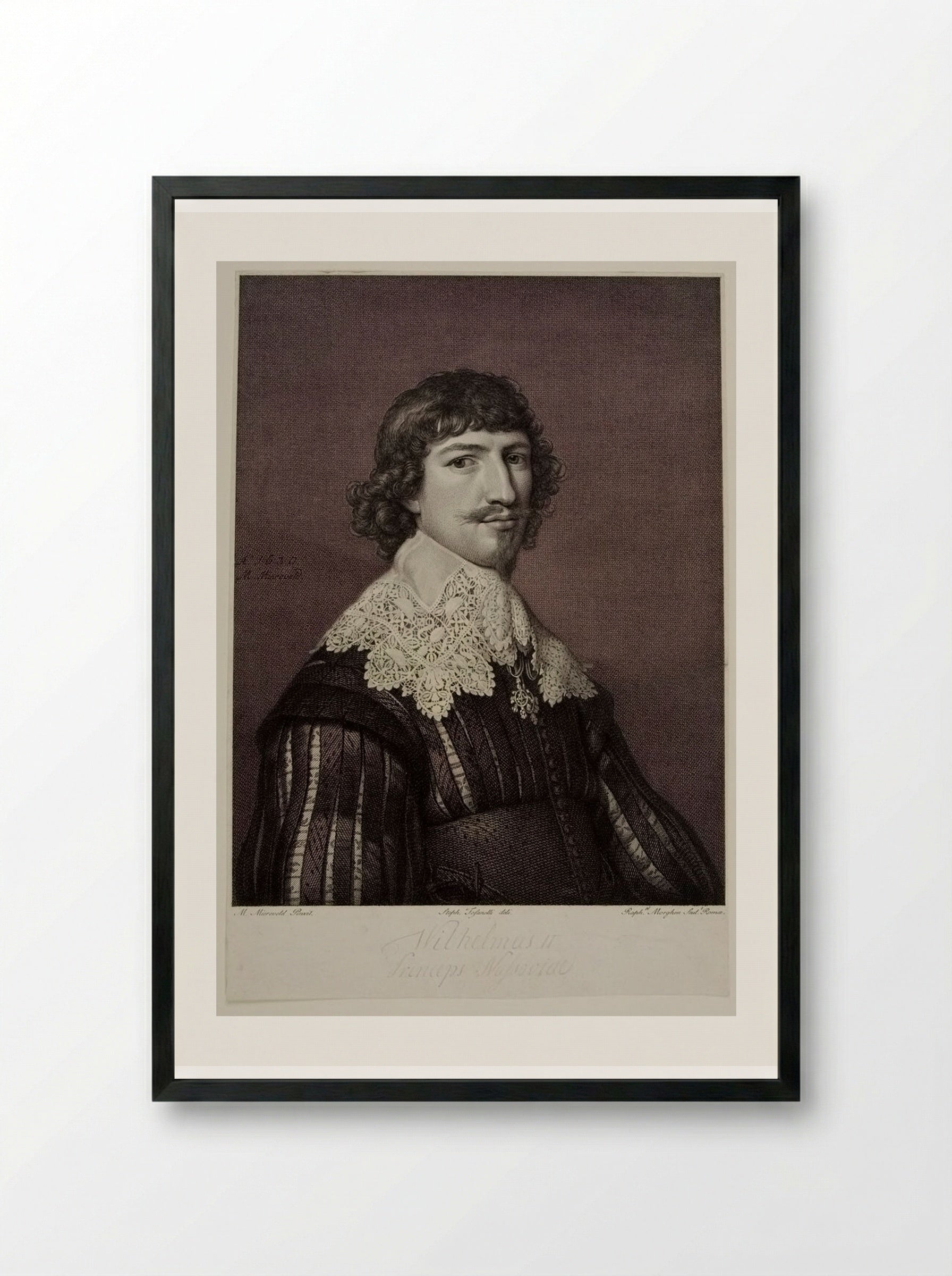 Wilhelmus II. Princeps Nassoviae - Raphael Morghen - Framed Print Black