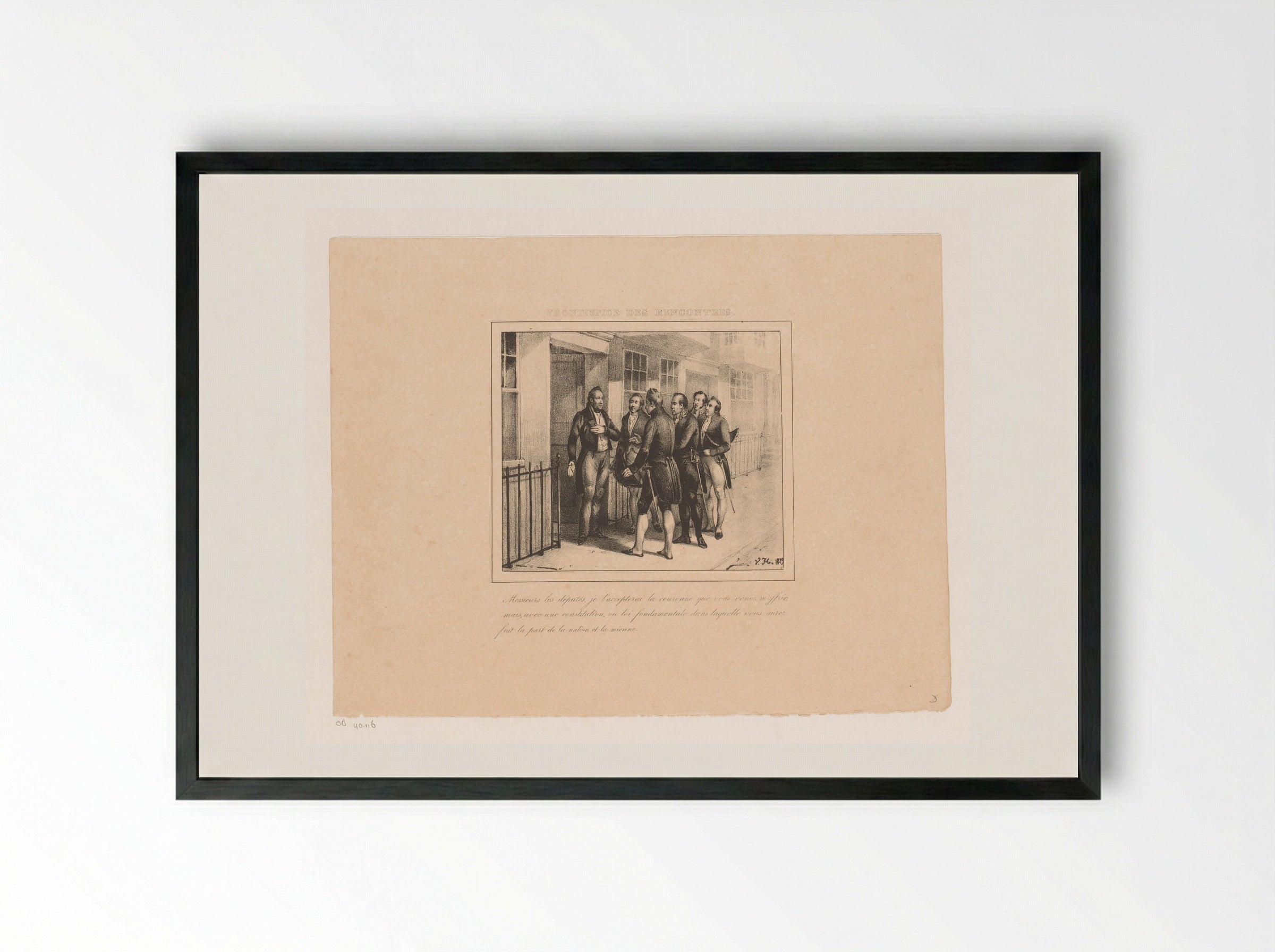 Willem I accepteert op verzoek de Nederlandse kroon - Jean Baptiste Ambroise Marcellin Jobard - Framed Print Black