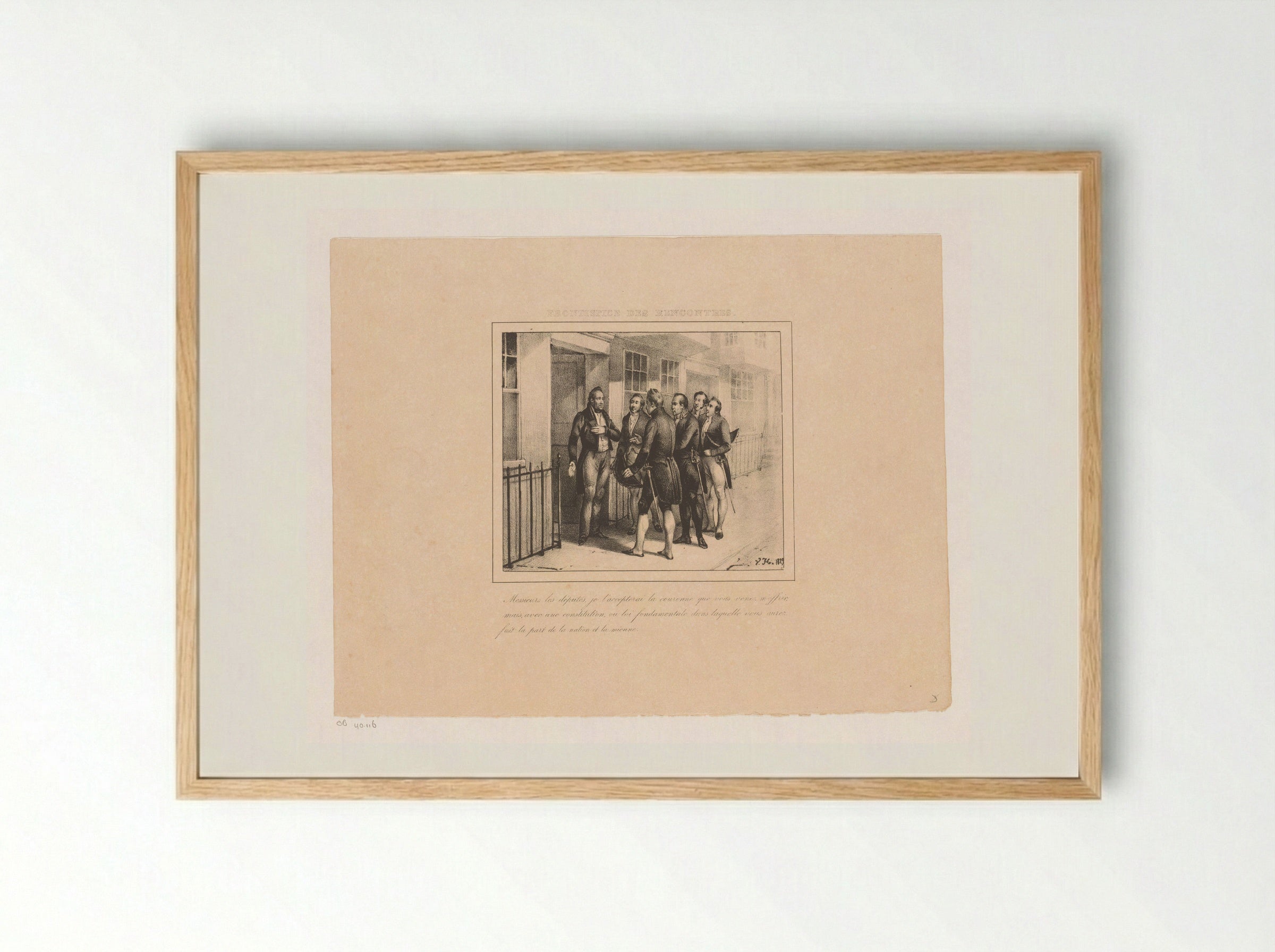 Willem I accepteert op verzoek de Nederlandse kroon - Jean Baptiste Ambroise Marcellin Jobard - Framed Print Wood