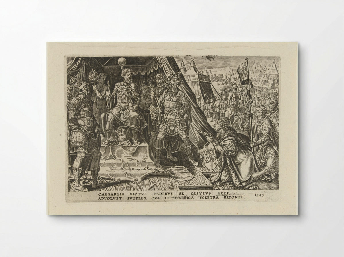 Willem II van Gelre onderwerpt zich aan het gezag van keizer Karel V - Dirck Volckertsz. Coornhert - Poster