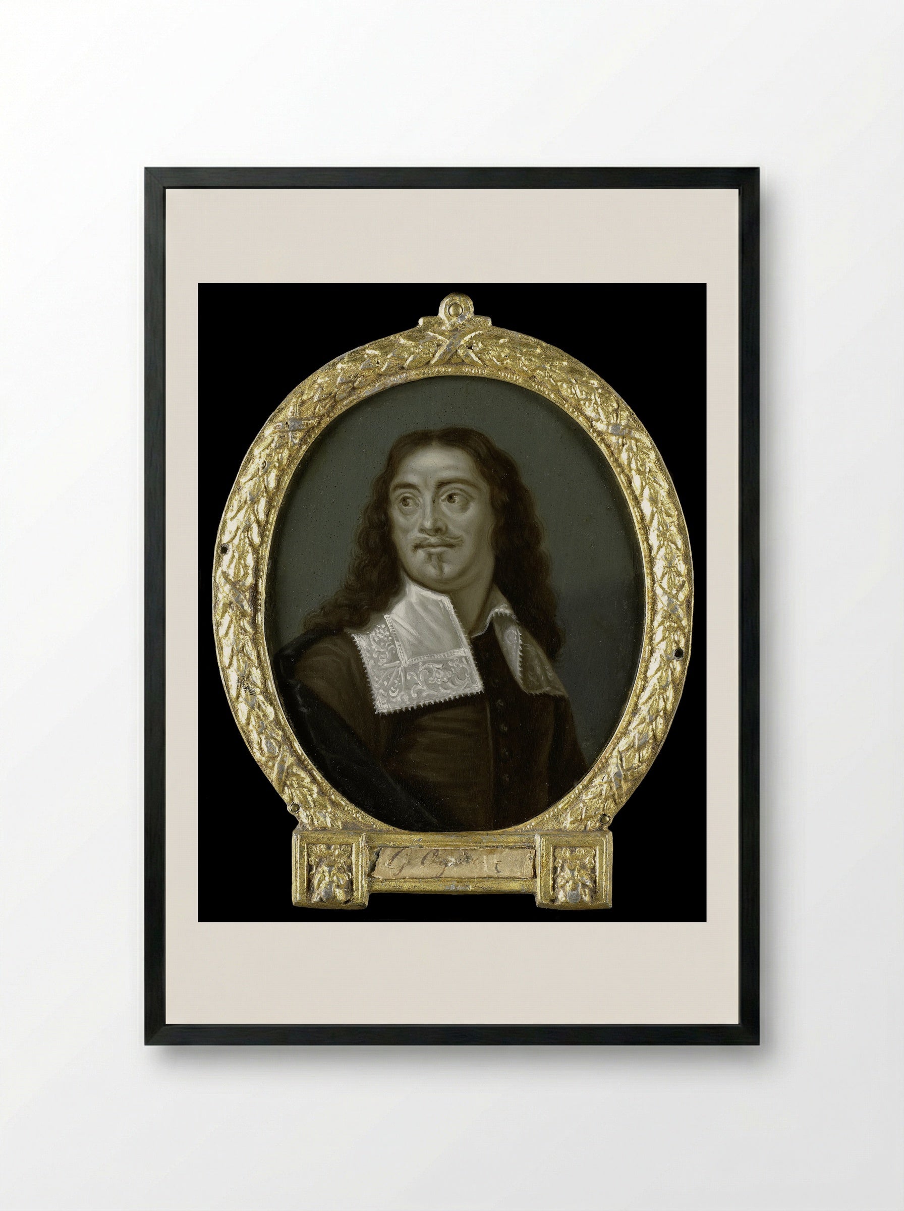Willem Ogier (1618-1689), Playwright of Antwerp - Arnoud van Halen - Framed Print Black