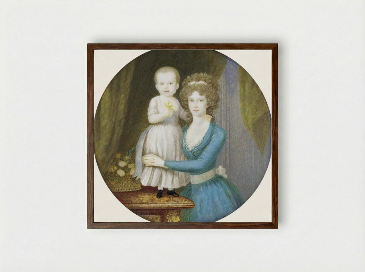 Willem V, Prince of Orange-Nassau and Family - Pieter le Sage - Framed Print Dark Wood