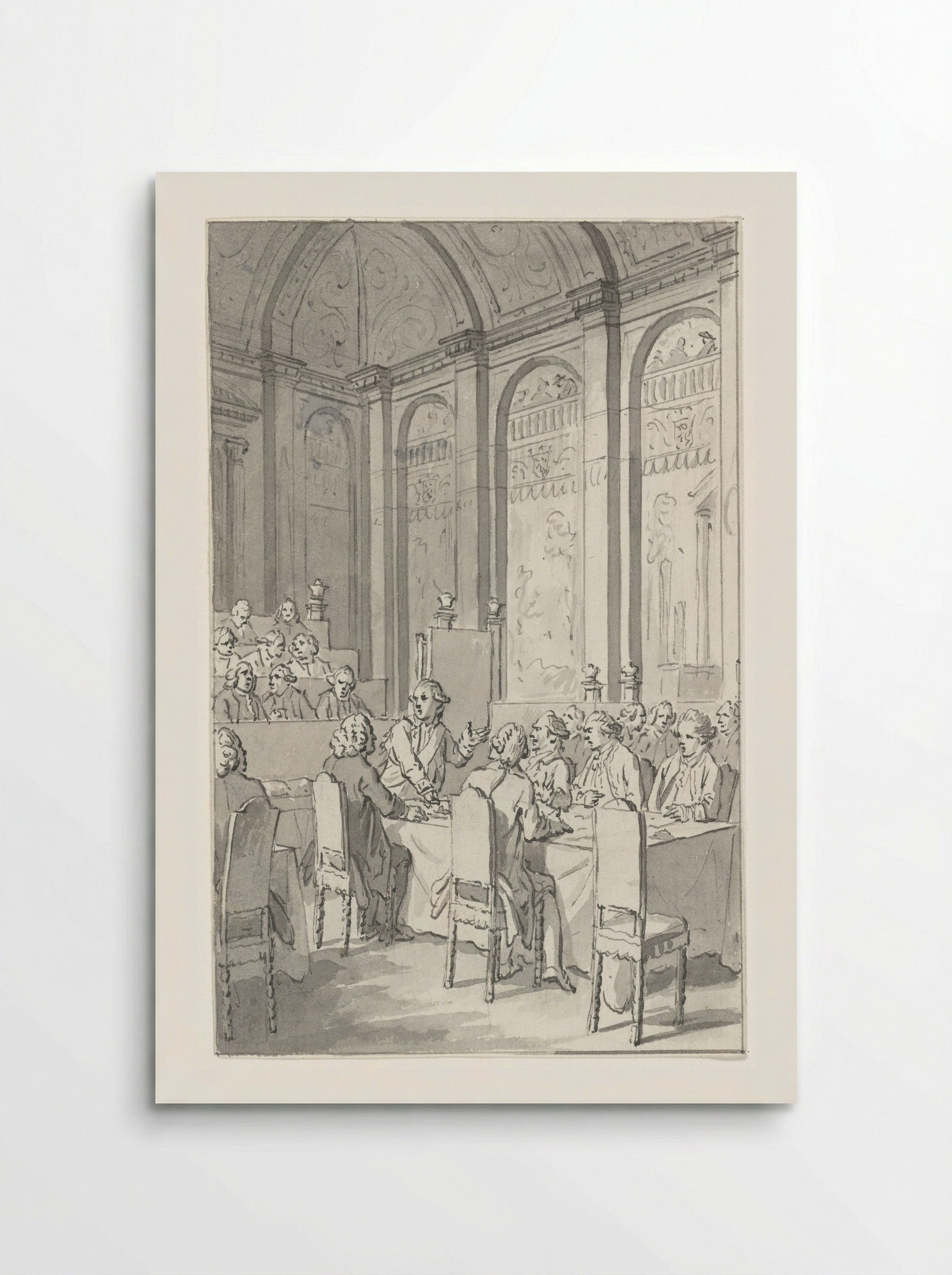Willem V toont de papieren van Laurens - Jacobus Buys - Poster