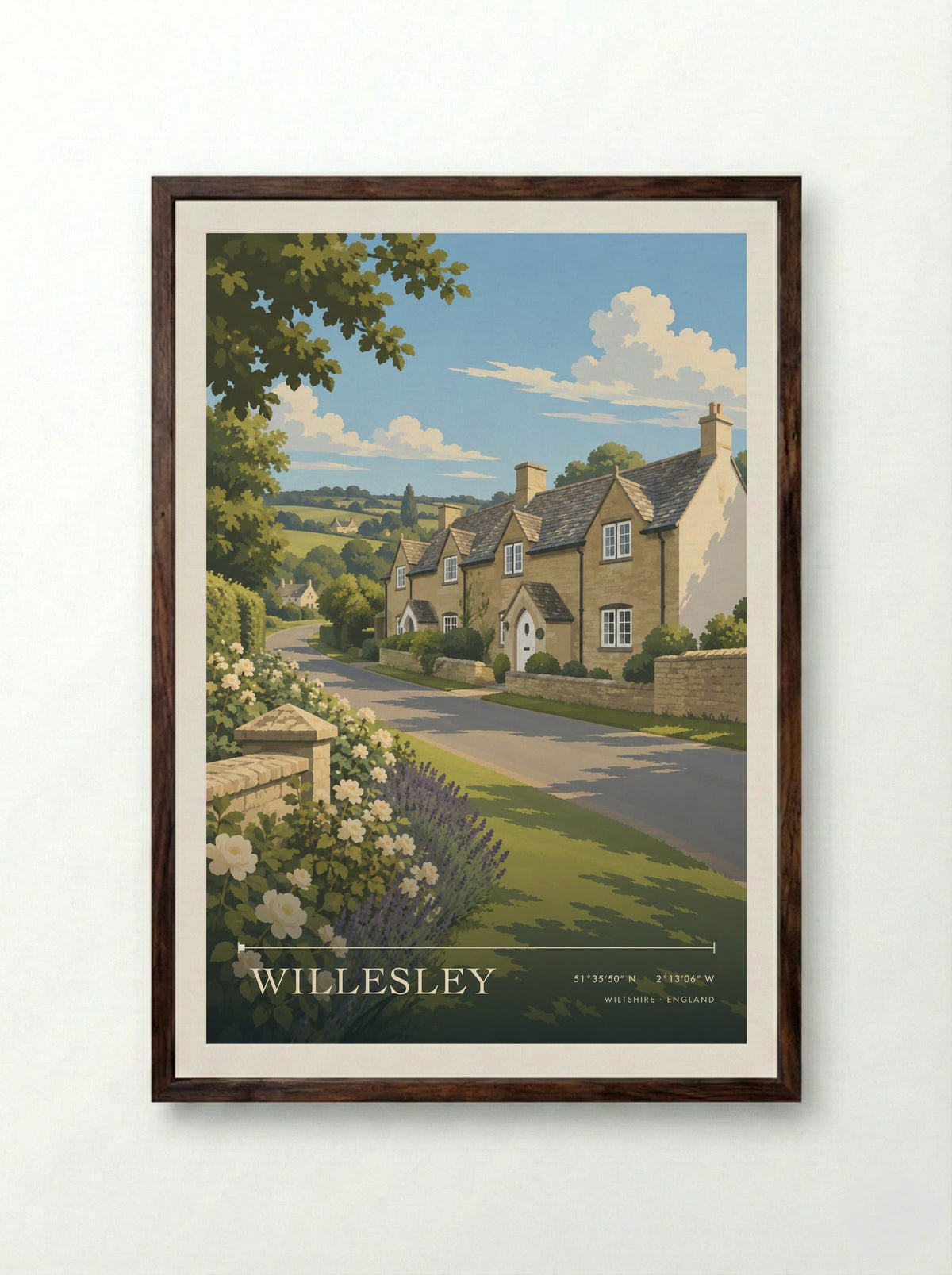 Willesley, Wiltshire | Travel Poster - Framed Print Dark Wood
