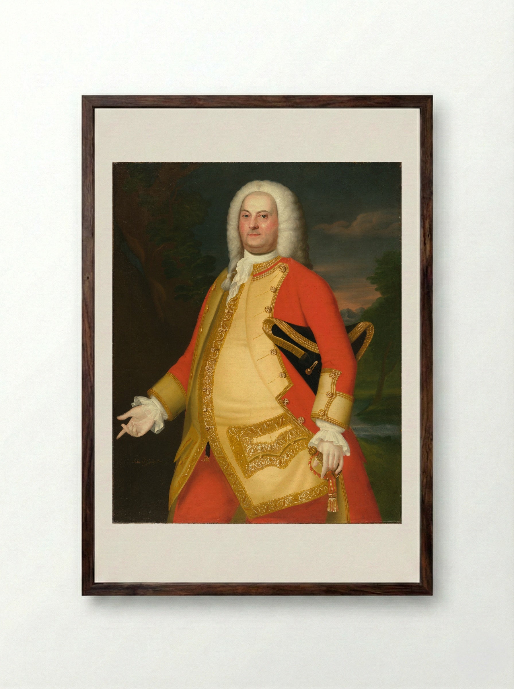 William Brattle - John Singleton Copley - Framed Print Dark Wood