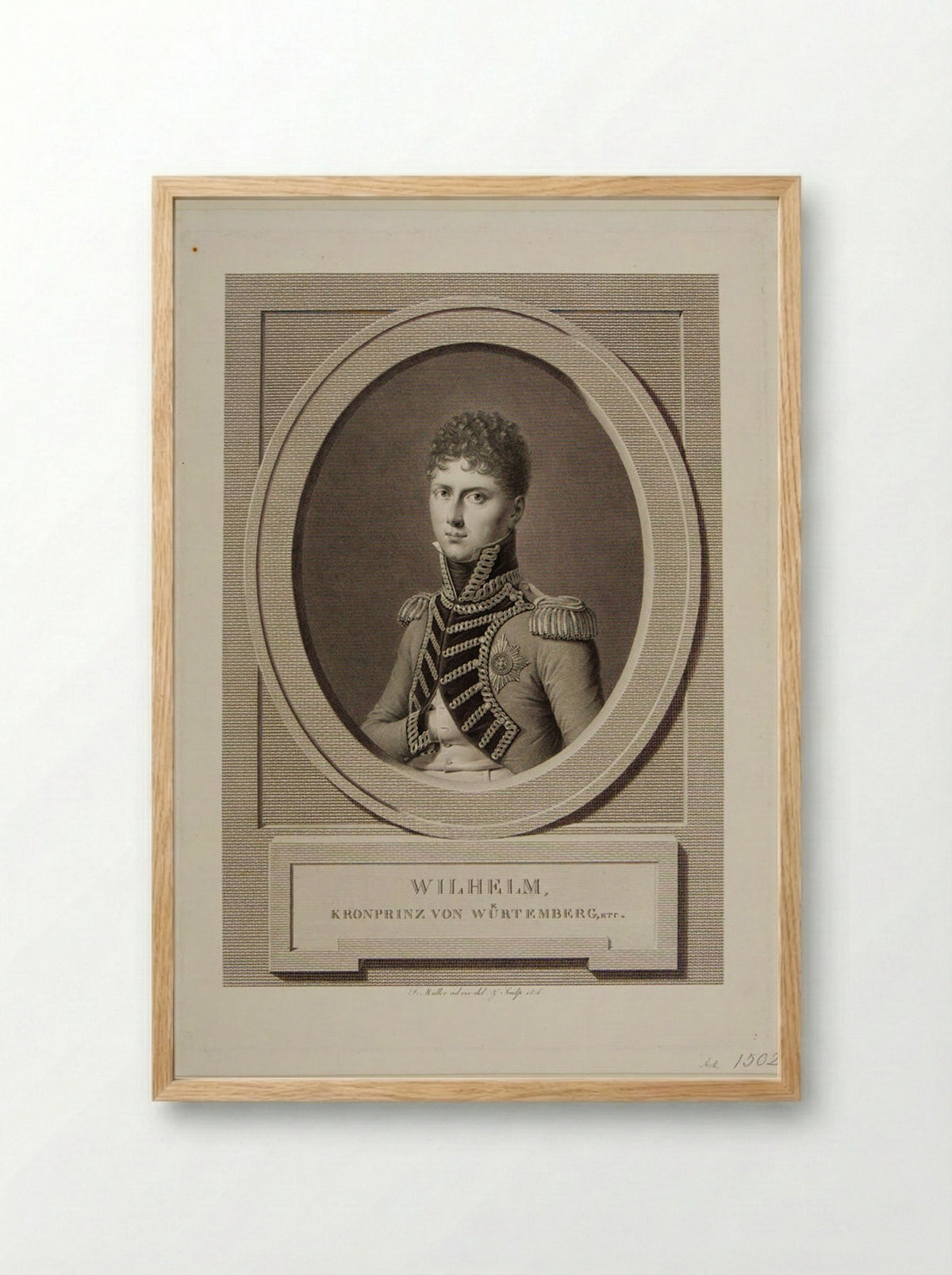 William, Crown Prince of Würtemberg - Johann Friedrich Wilhelm Müller - Framed Print Wood