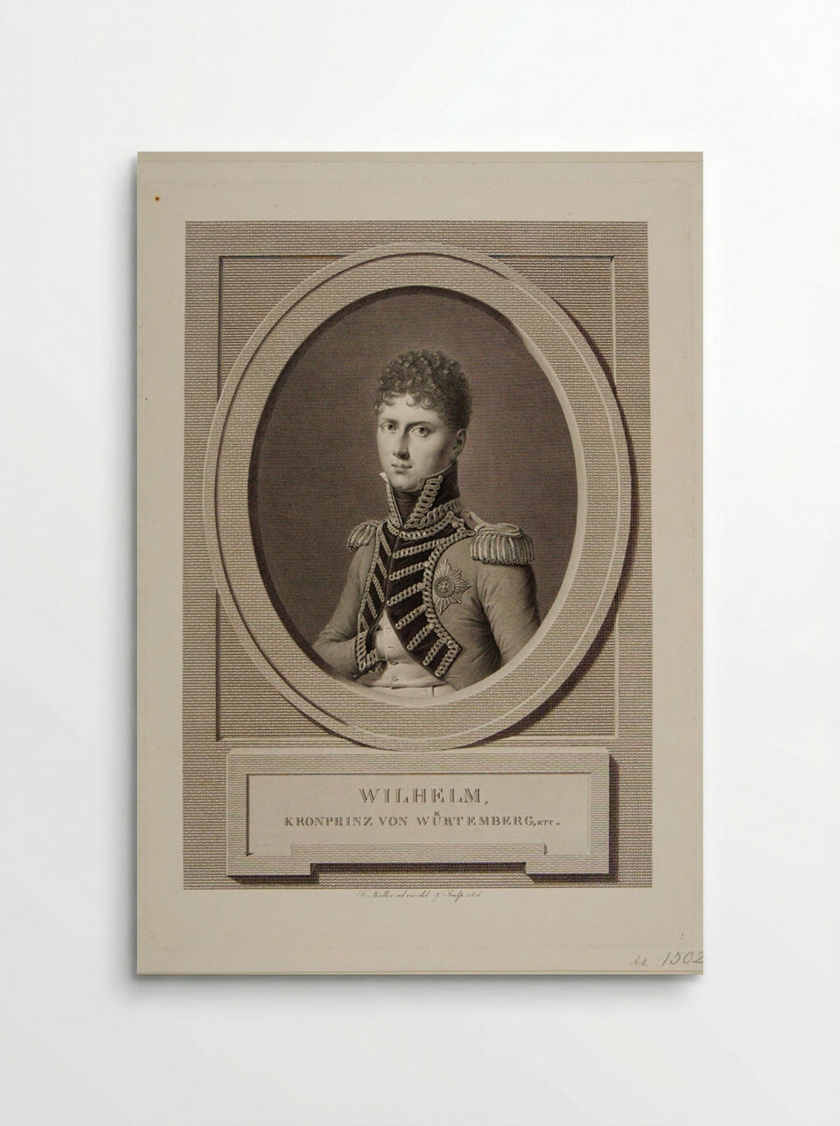 William, Crown Prince of Würtemberg - Johann Friedrich Wilhelm Müller - Poster