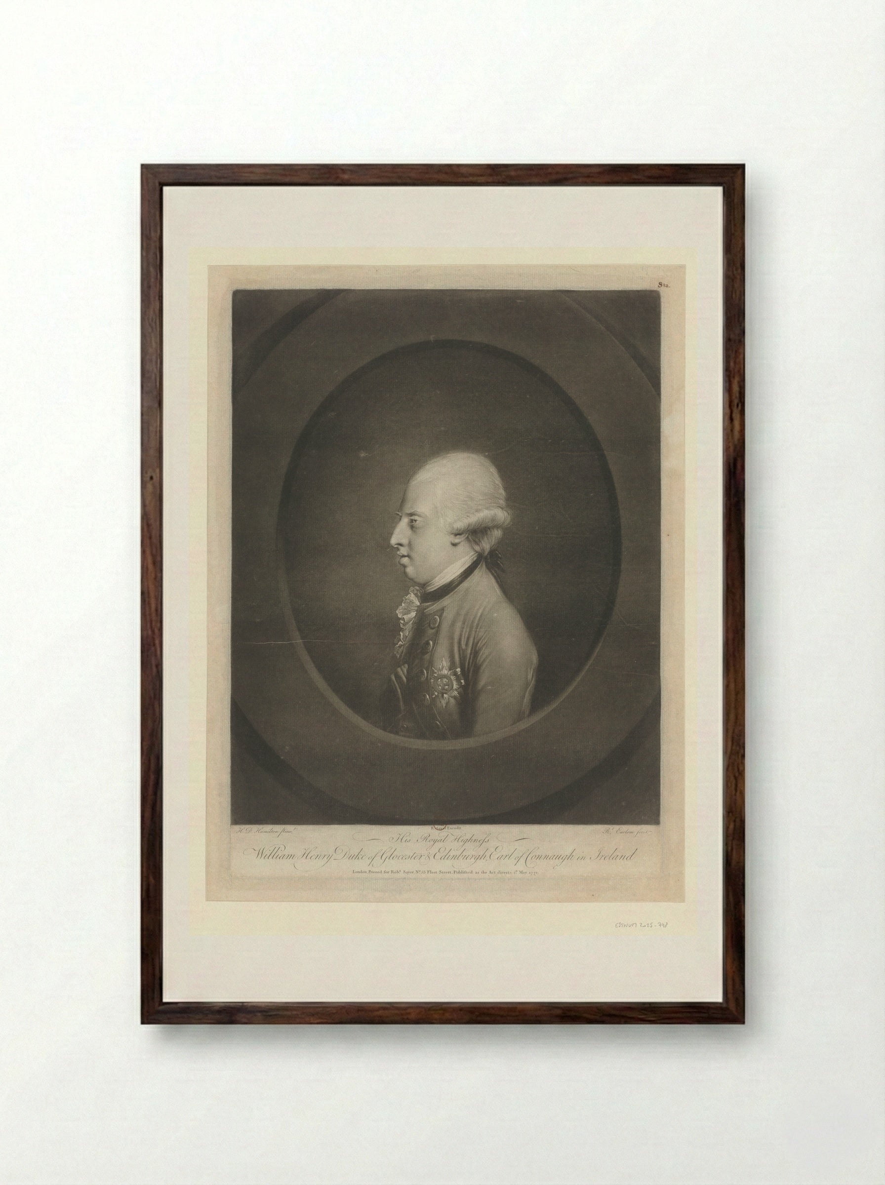 William Henry, Duke of Gloucester and Edinburgh - Richard Earlom - Framed Print Dark Wood