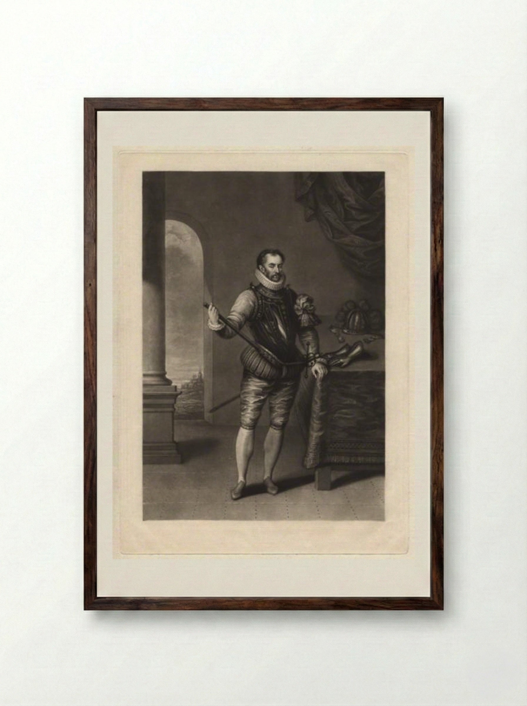 William I, Prince of Orange - Charles Turner - Framed Print Dark Wood