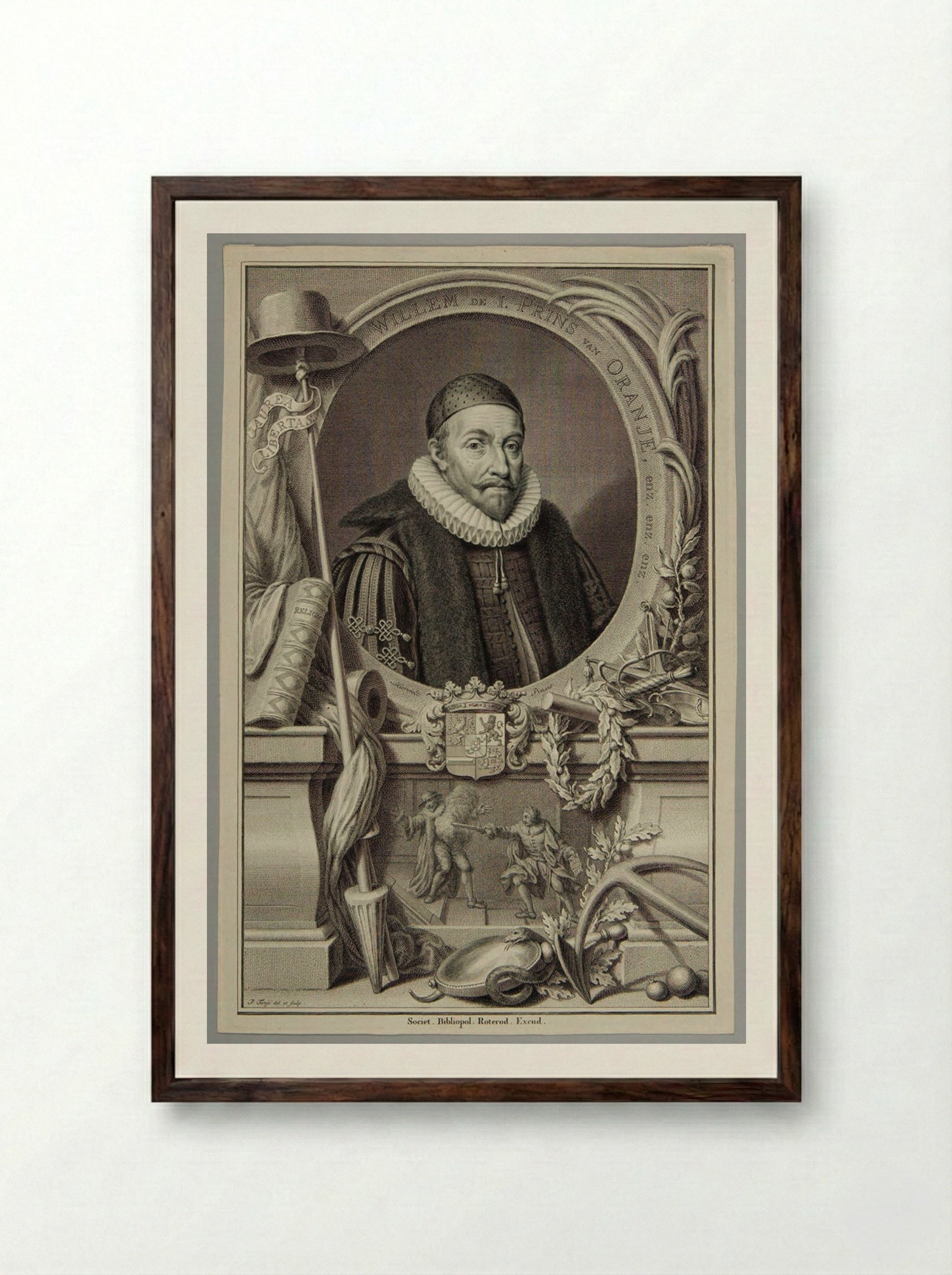 William I of Nassau, Prince of Orange - Pieter Tanjé - Framed Print Dark Wood
