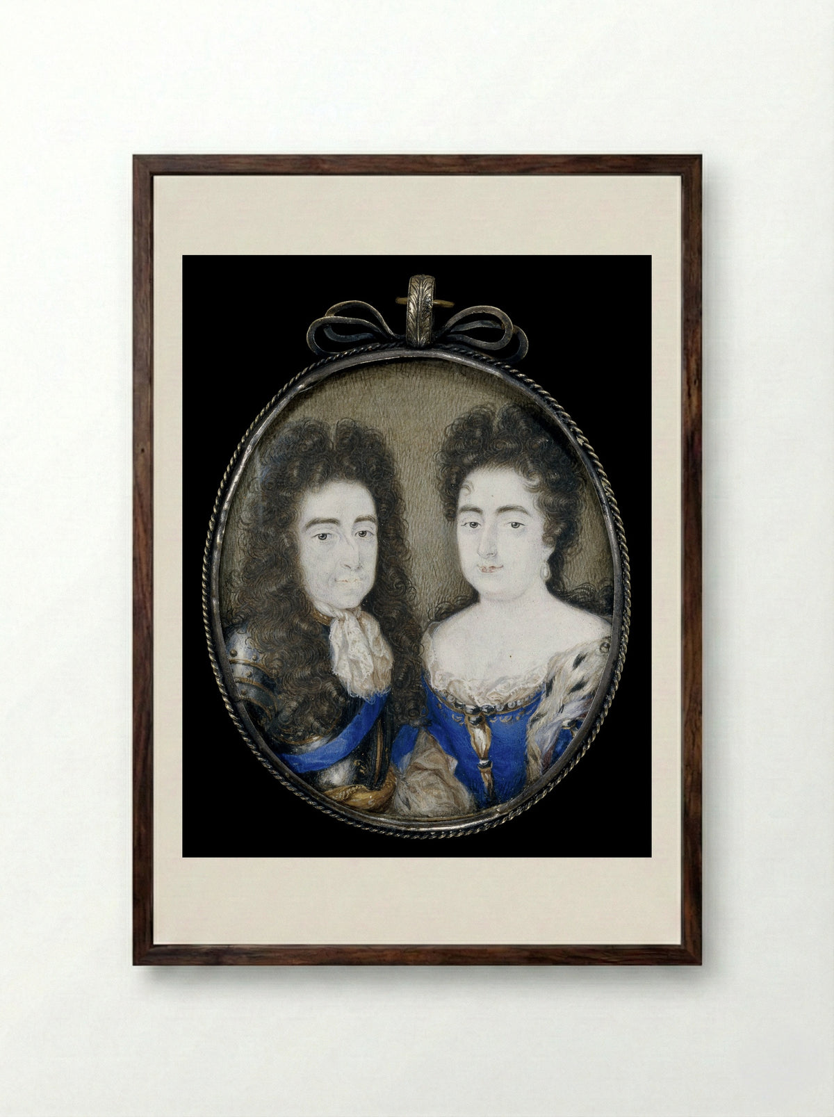 William III and Mary II - Peter Hoadly - Framed Print Dark Wood