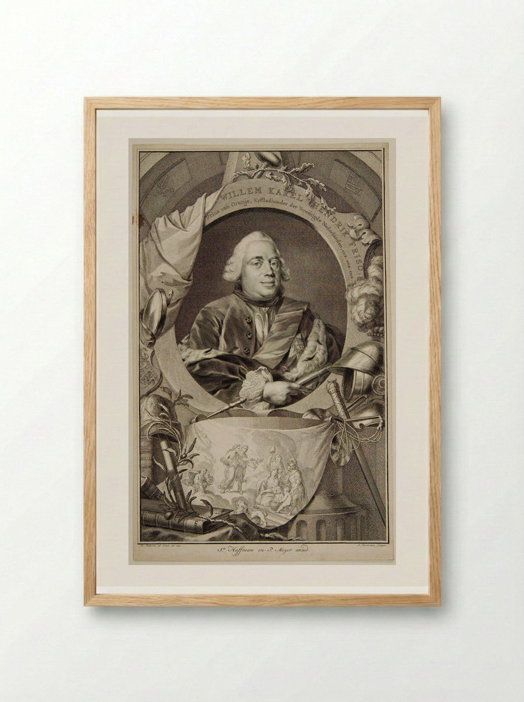 William IV, Prince of Orange, Stadtholder of the Netherlands - Jacobus Houbraken - Framed Print Wood