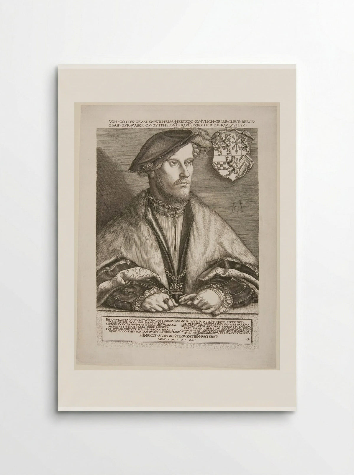 William V, Duke of Julich, Cleve and Berg - Heinrich Aldegrever - Poster