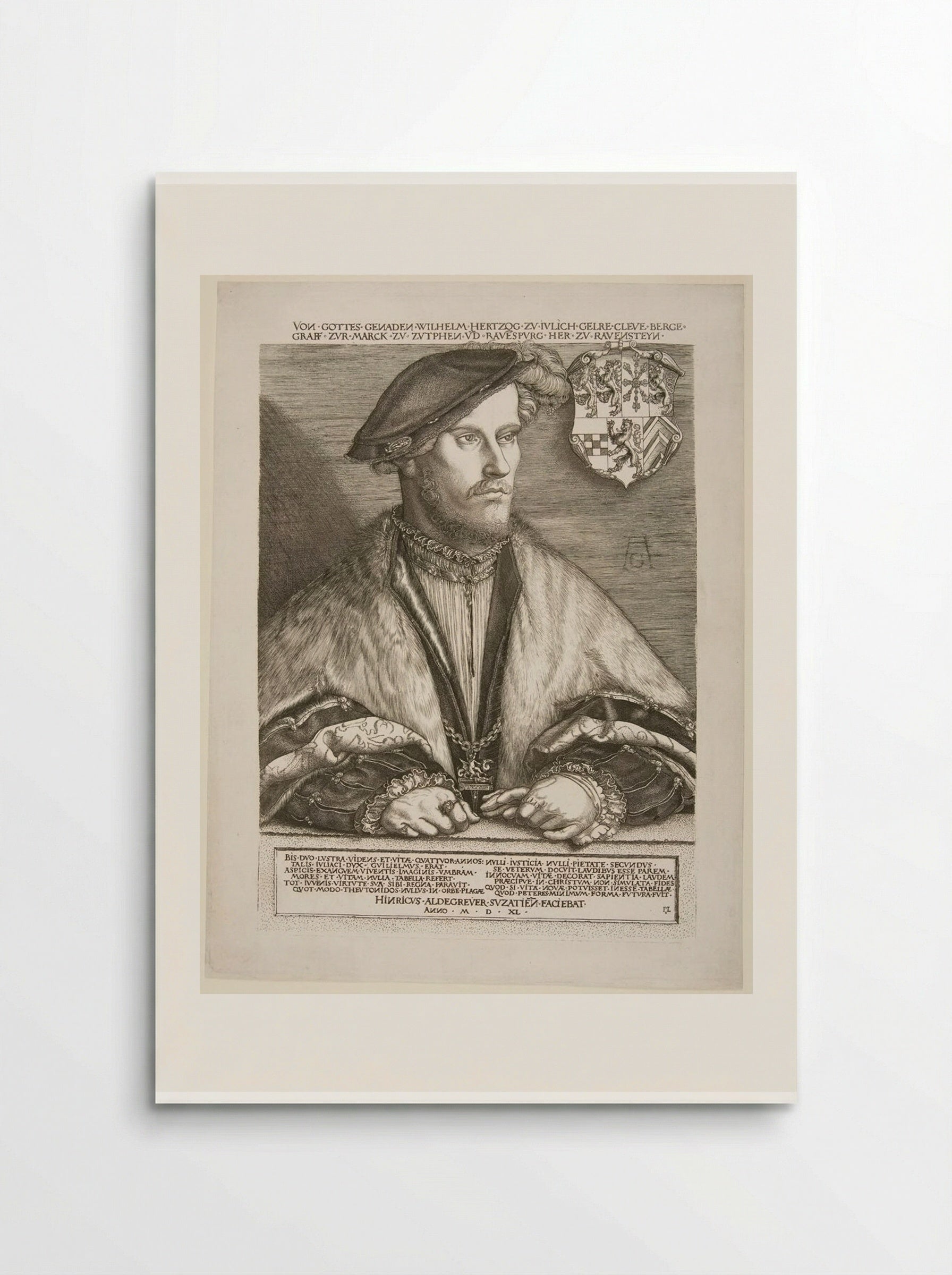 William V, Duke of Julich, Cleve and Berg - Heinrich Aldegrever - Poster