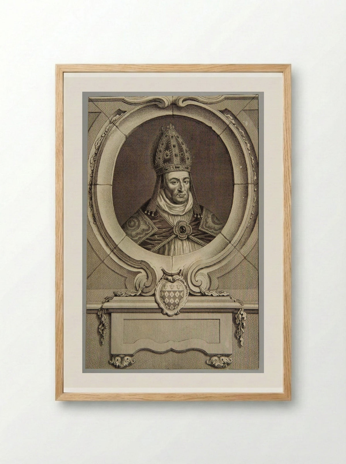 William Waynflete, Bishop of Winchester - Jacobus Houbraken - Framed Print Wood