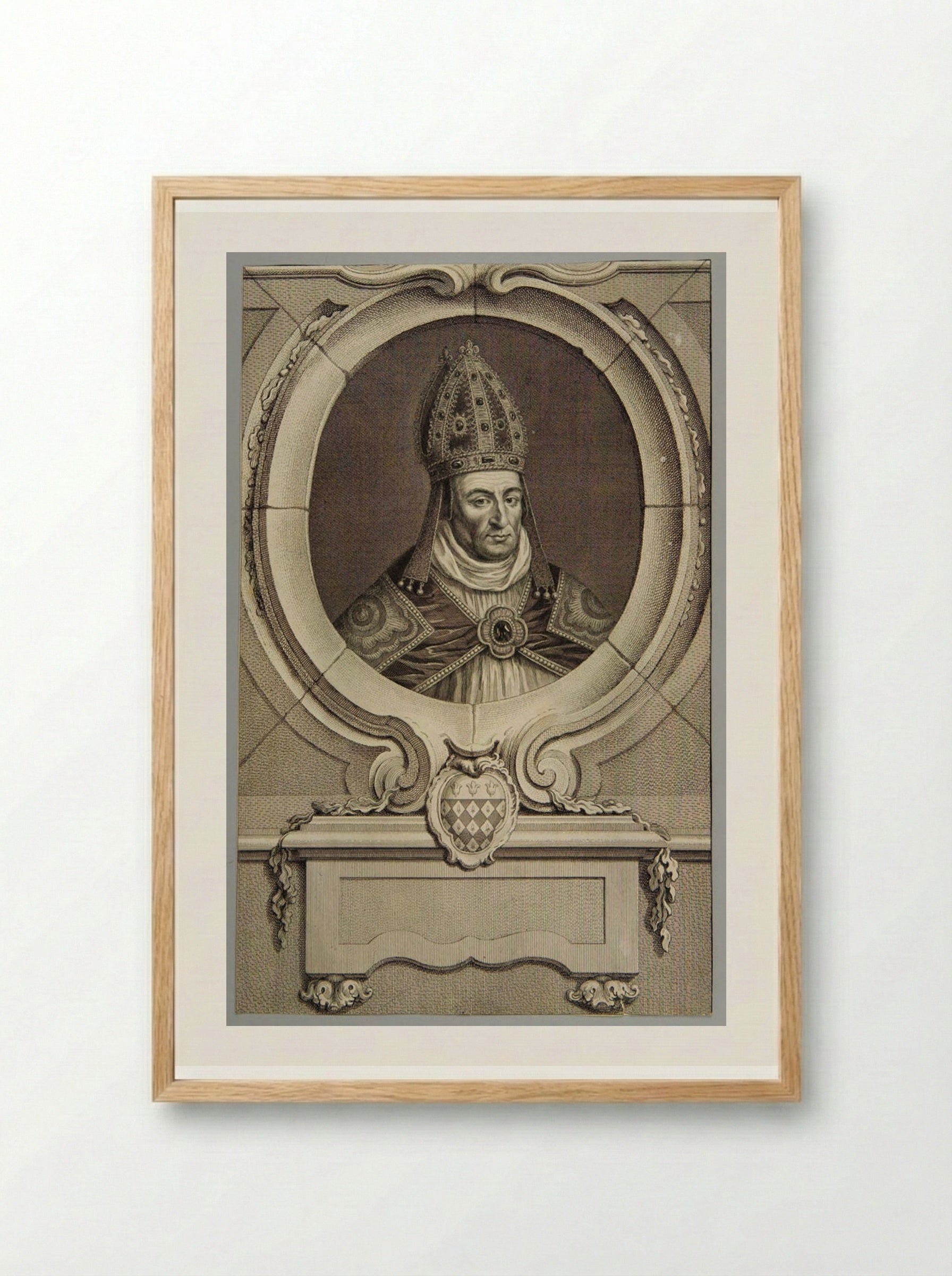 William Waynflete, Bishop of Winchester - Jacobus Houbraken - Framed Print Wood