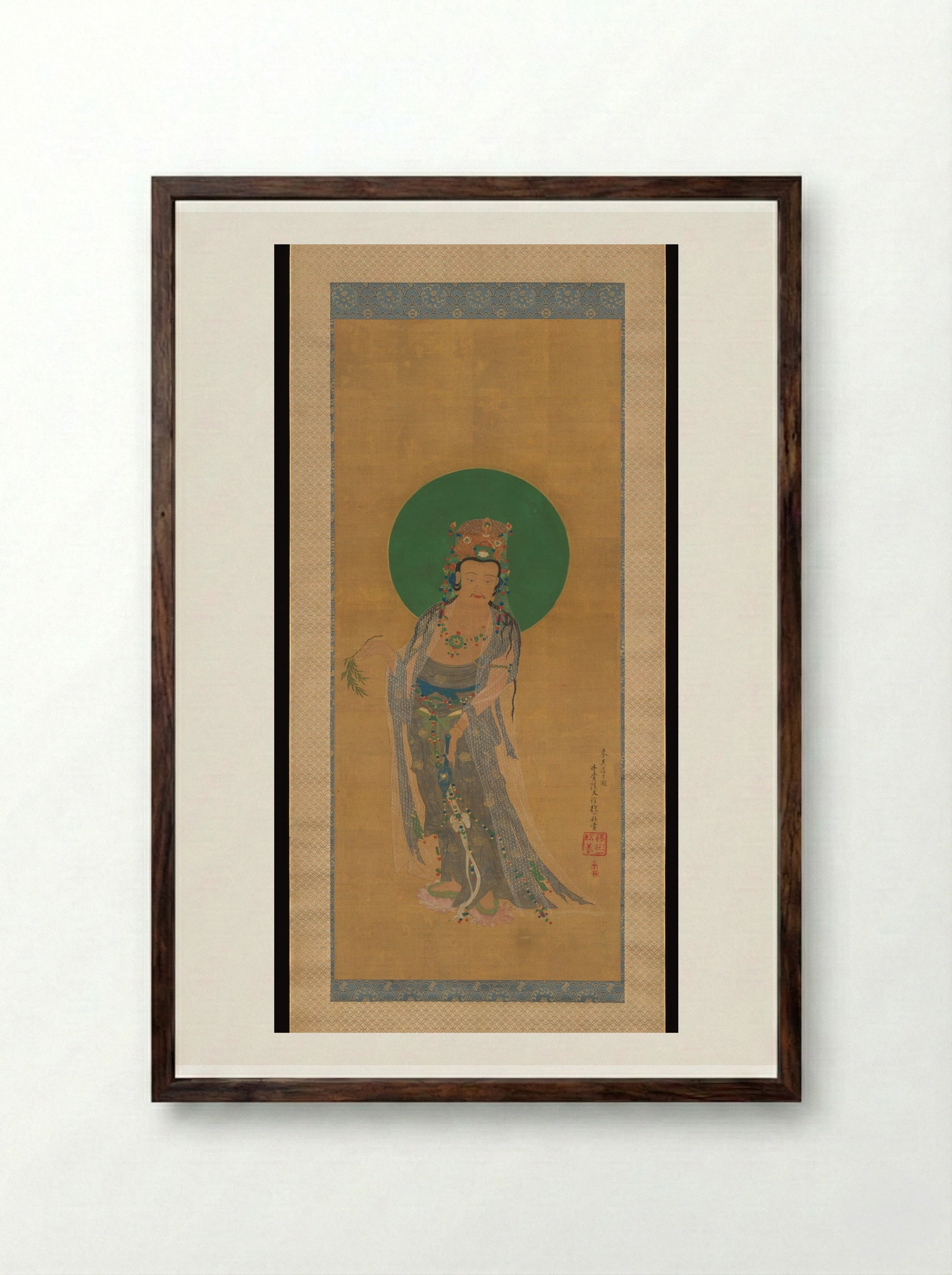 Willow Kannon - Sakai Hōitsu - Framed Print Dark Wood