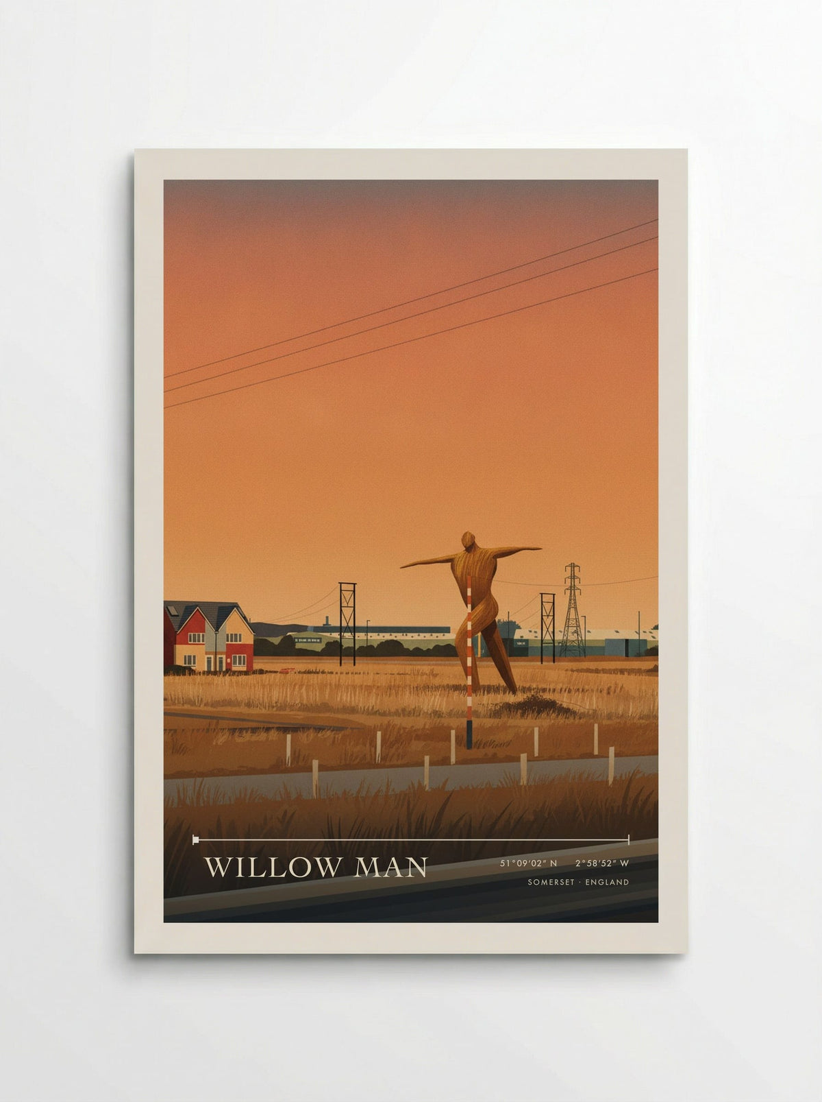 Willow Man Somerset England Travel Poster - Poster