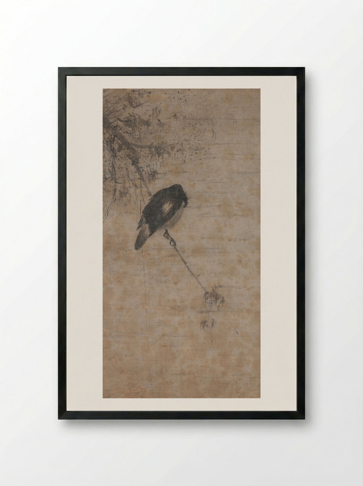 Willow and Magpie - Fachang Muqi - Framed Print Black