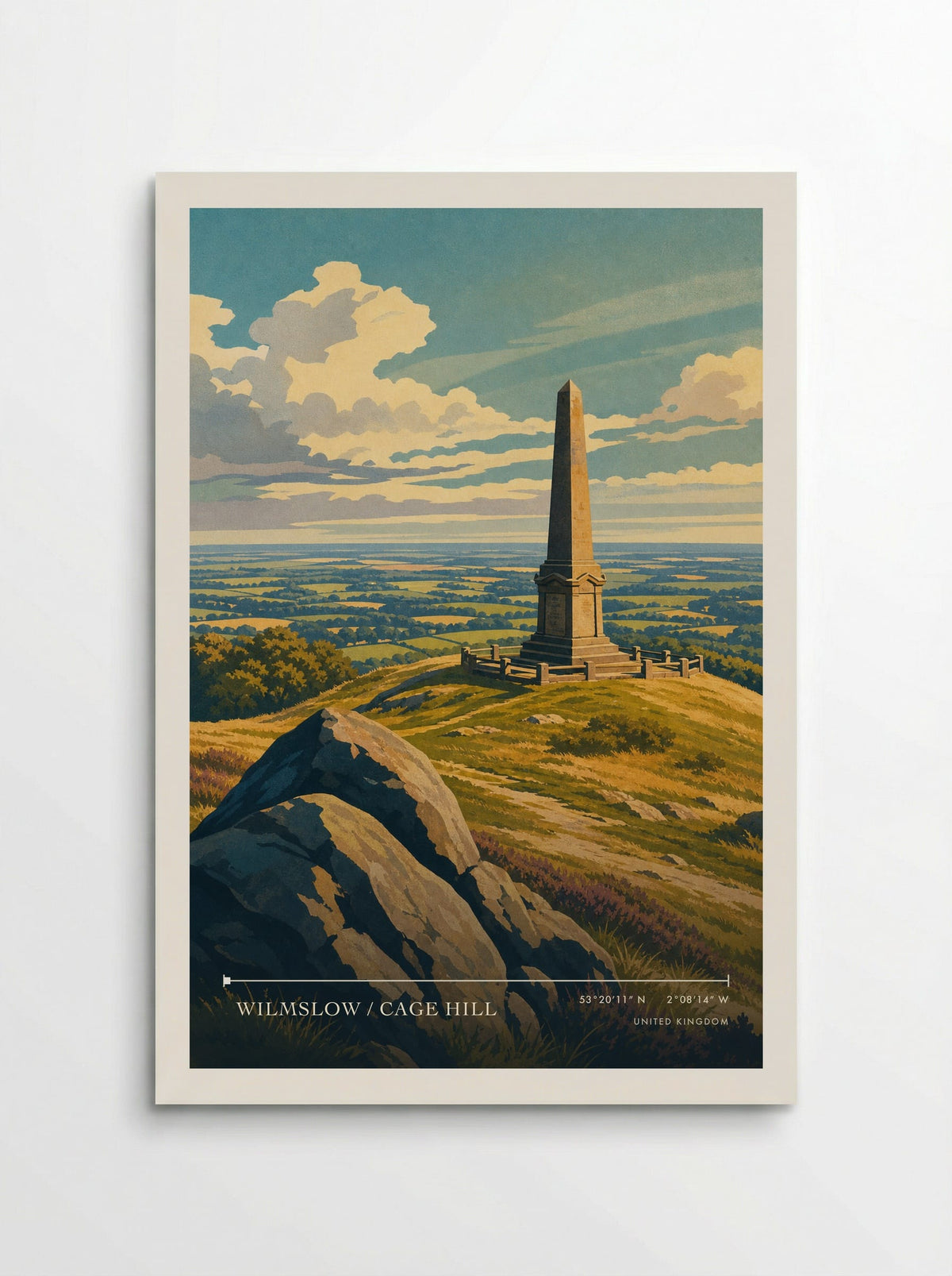 Wilmslow / Cage Hill travel poster print