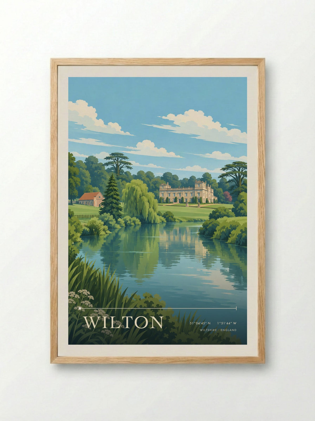 Wilton, Wiltshire | Travel Poster - Framed Print Wood