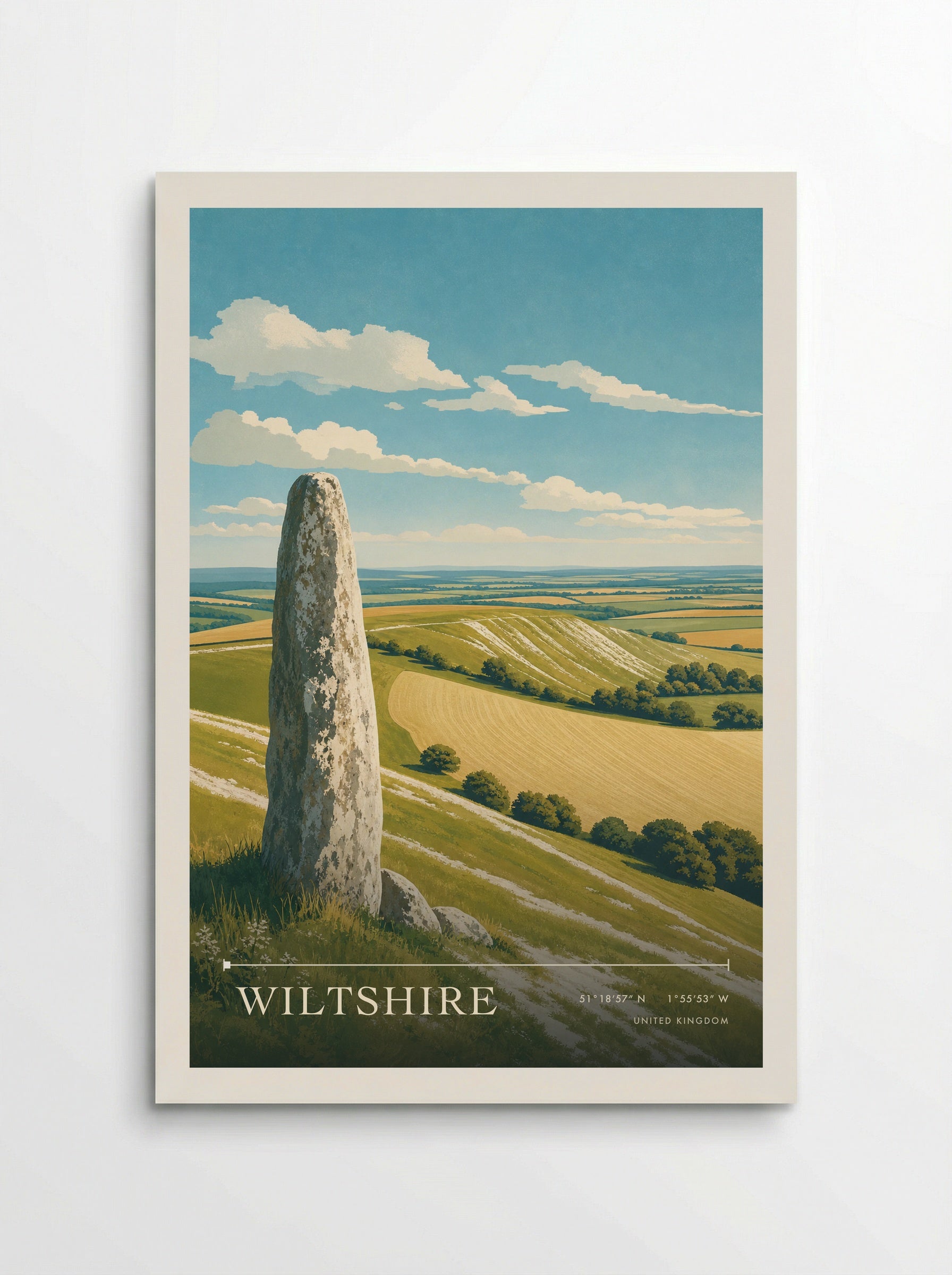 Wiltshire United Kingdom Travel Poster - Poster