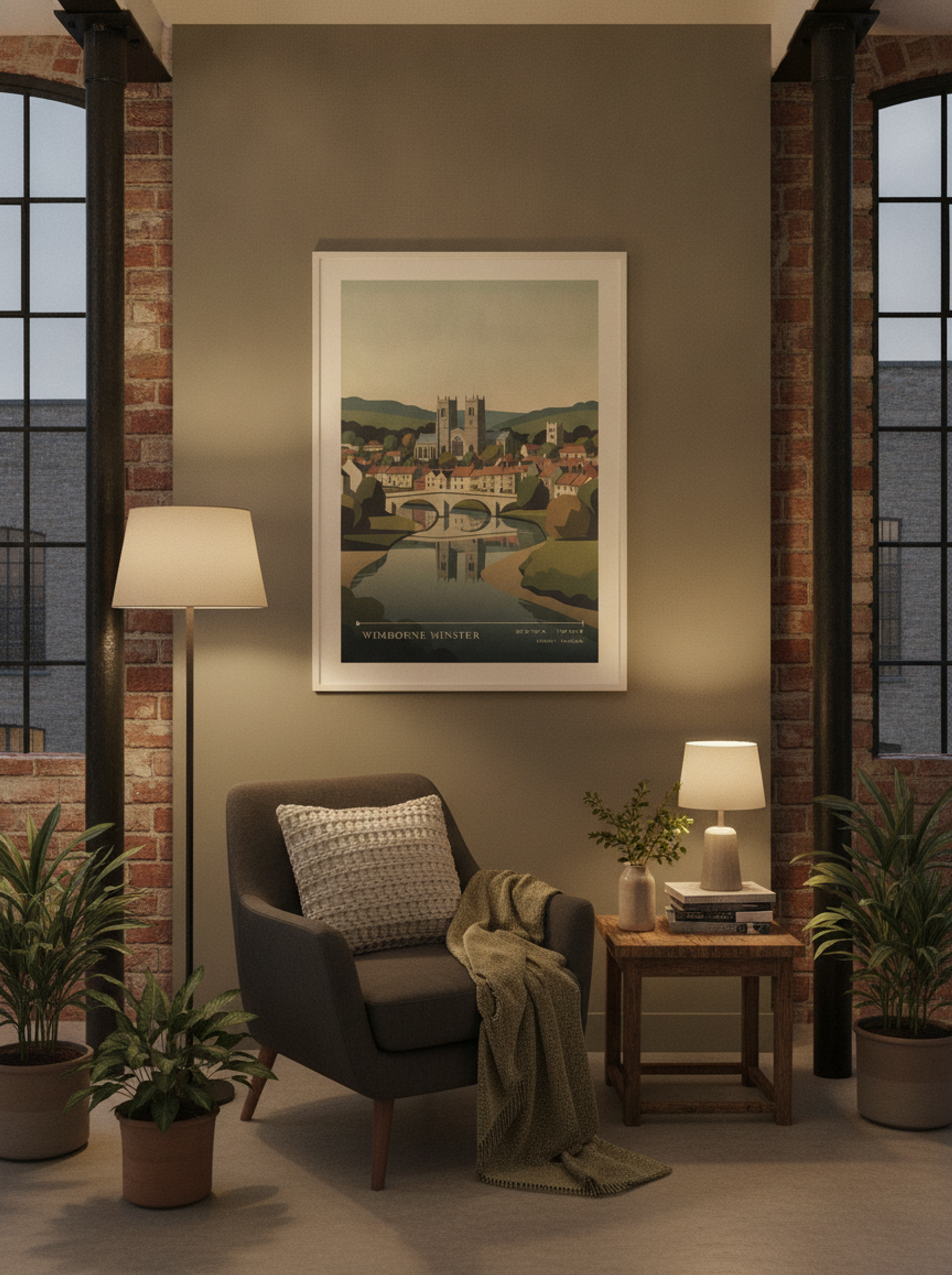 Wimborne Minster Dorset England Travel Poster - Lifestyle