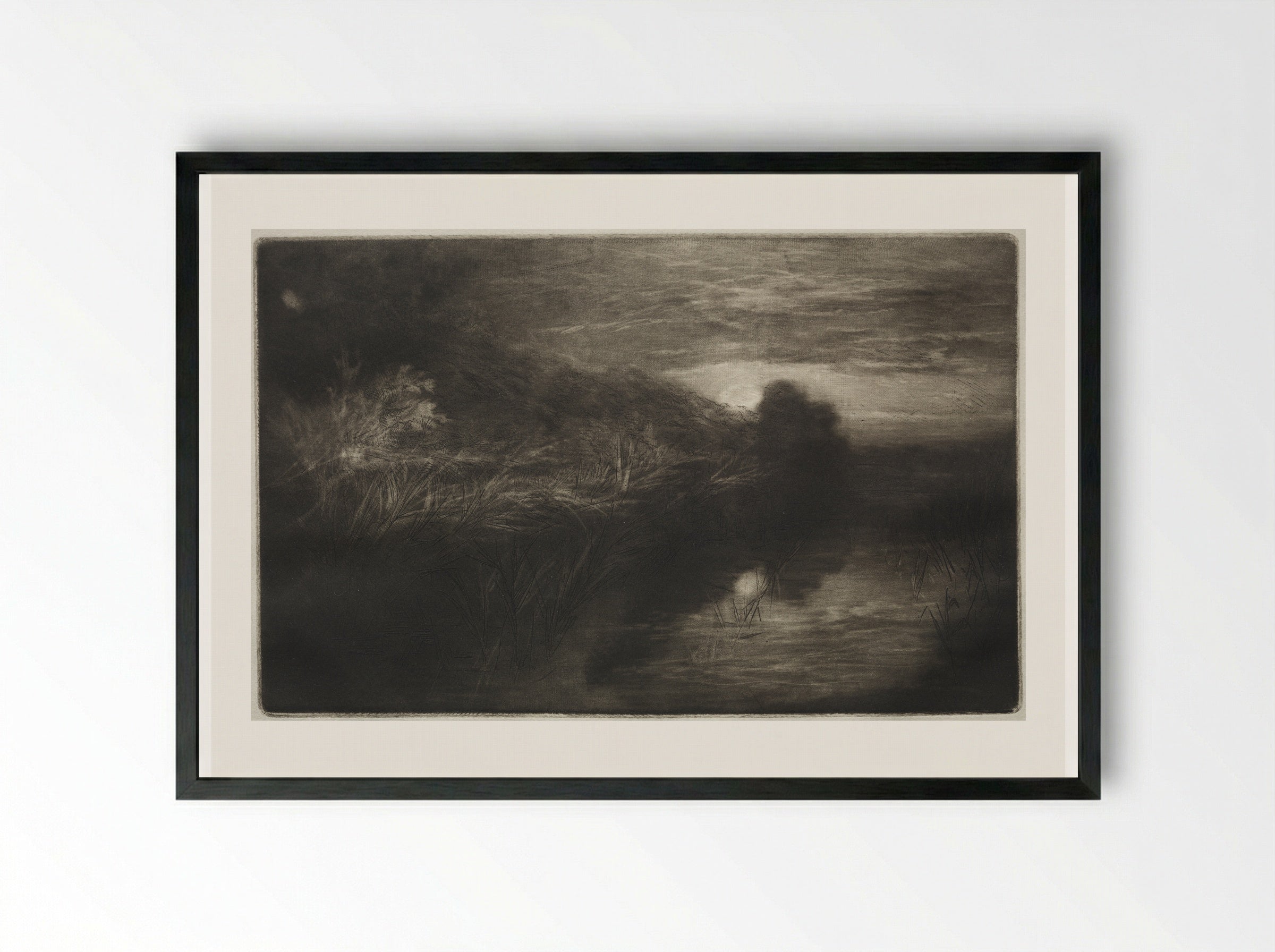 Winchelsea Canal - Francis Seymour Haden - Framed Print Black