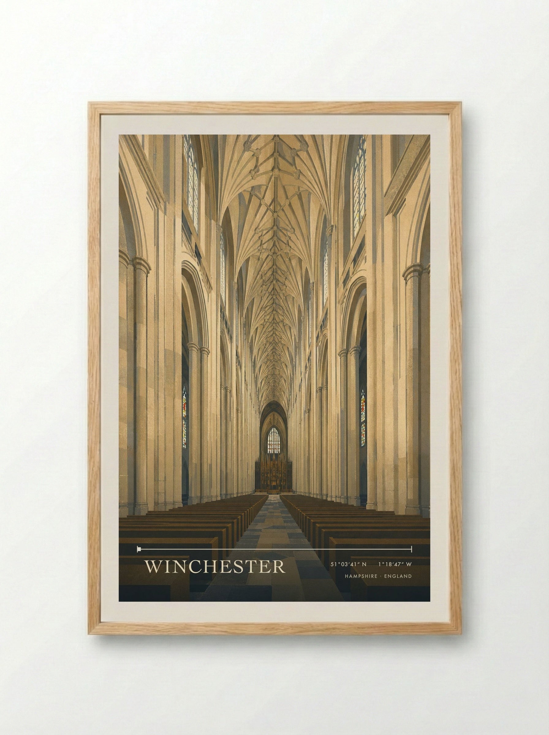 Winchester Hampshire England Travel Poster - Framed Print Wood