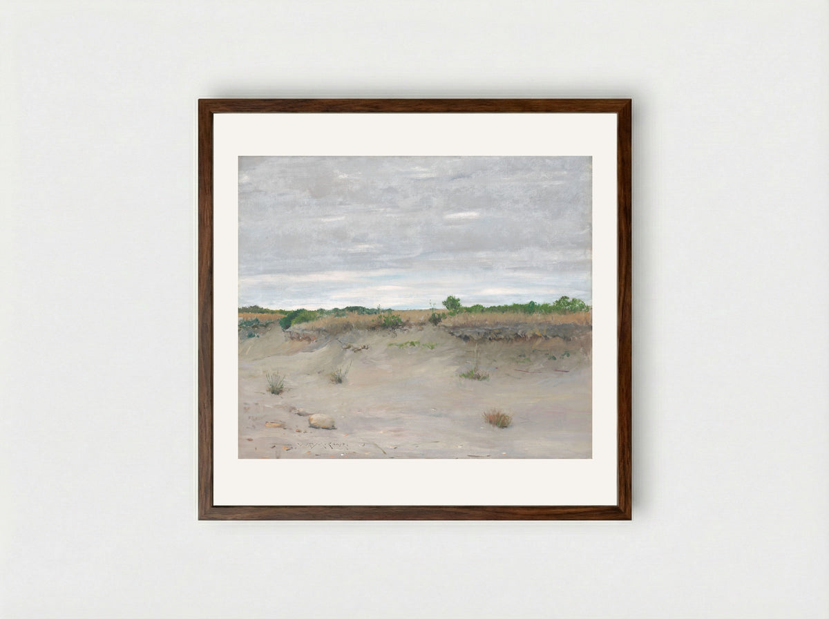 Wind-Swept Sands - William Merritt Chase - Framed Print Dark Wood