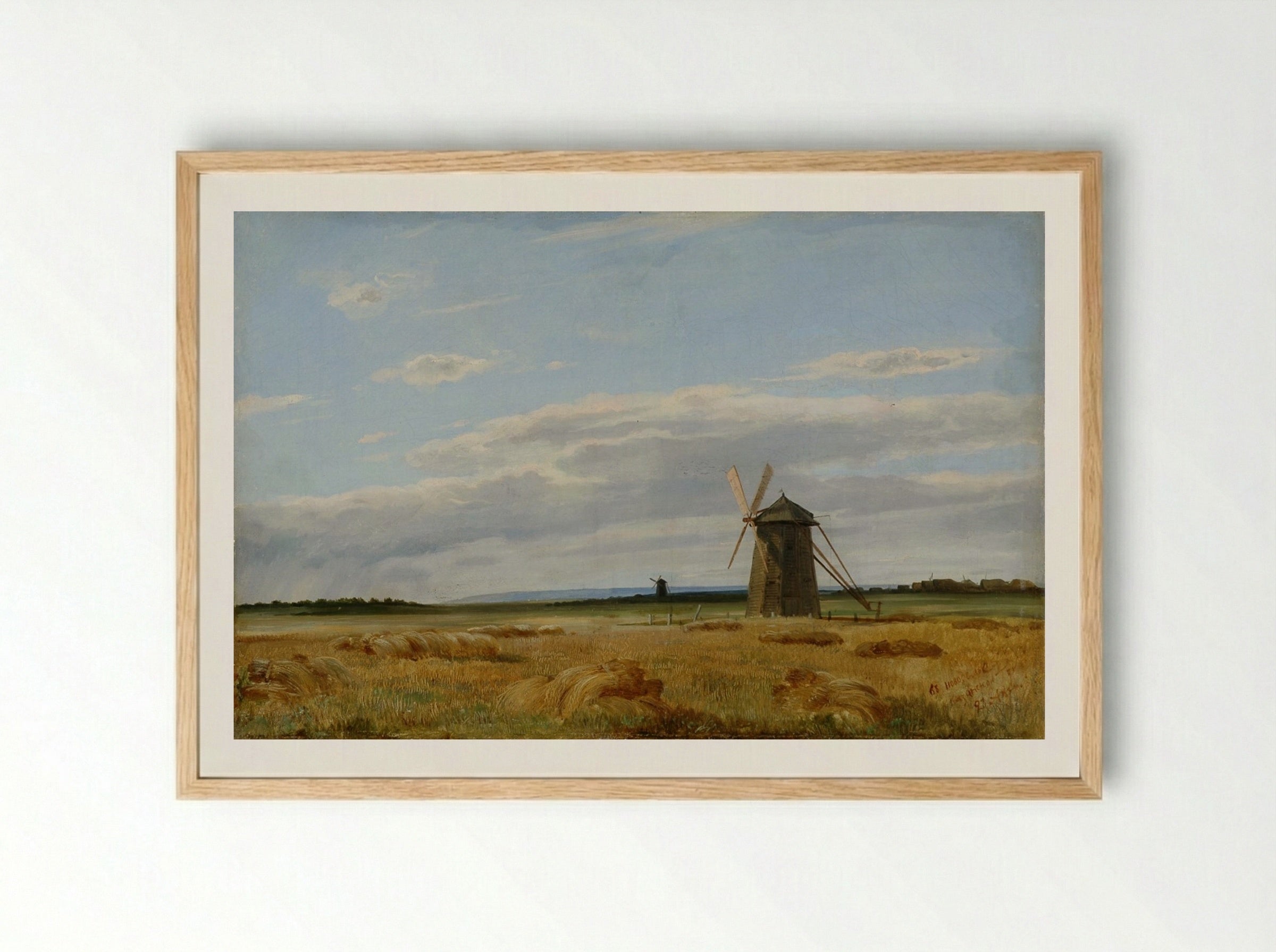 Windmill in the Field - Ivan Shishkin - Framed Print Wood