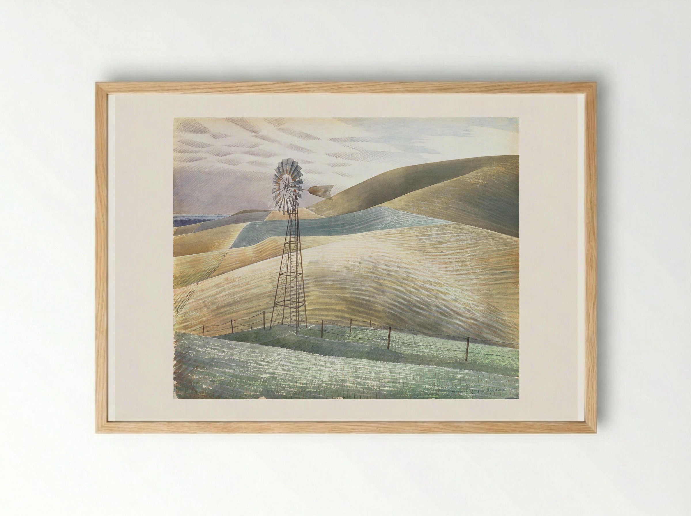 Windmill - Eric Ravilious - Framed Print Wood