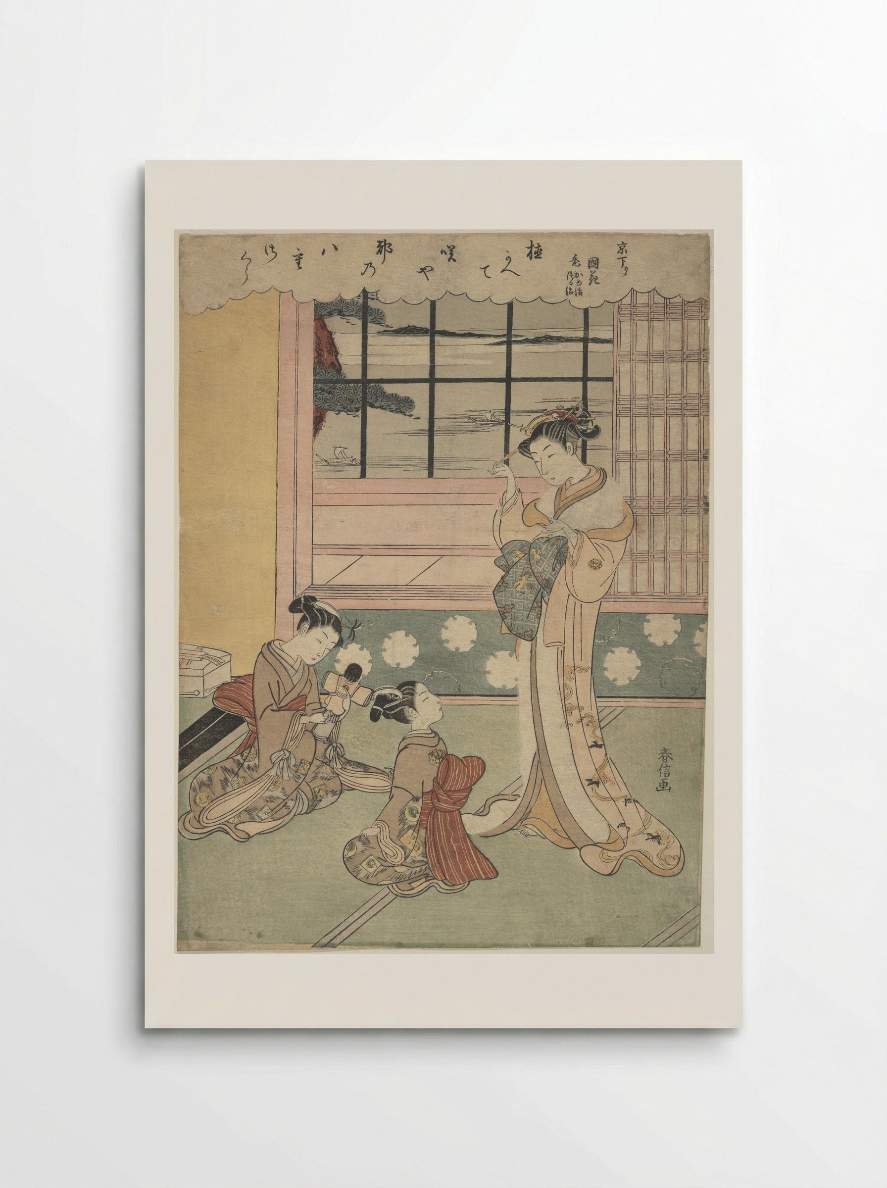 Window Opening Toward the Sea - Suzuki Harunobu - Poster