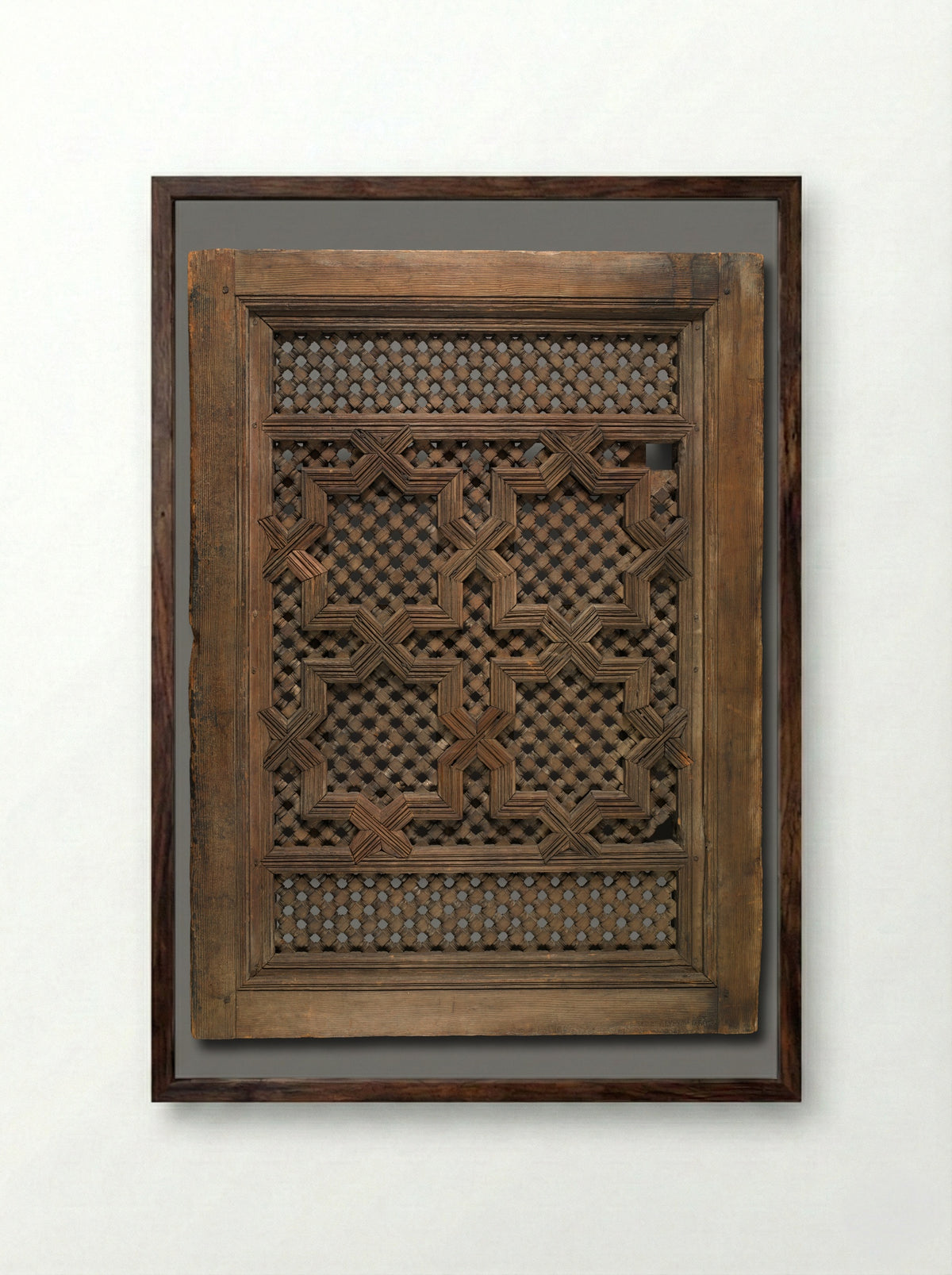 Window Screen (Mashrabiya) - Fine Art Print - Framed Print Dark Wood