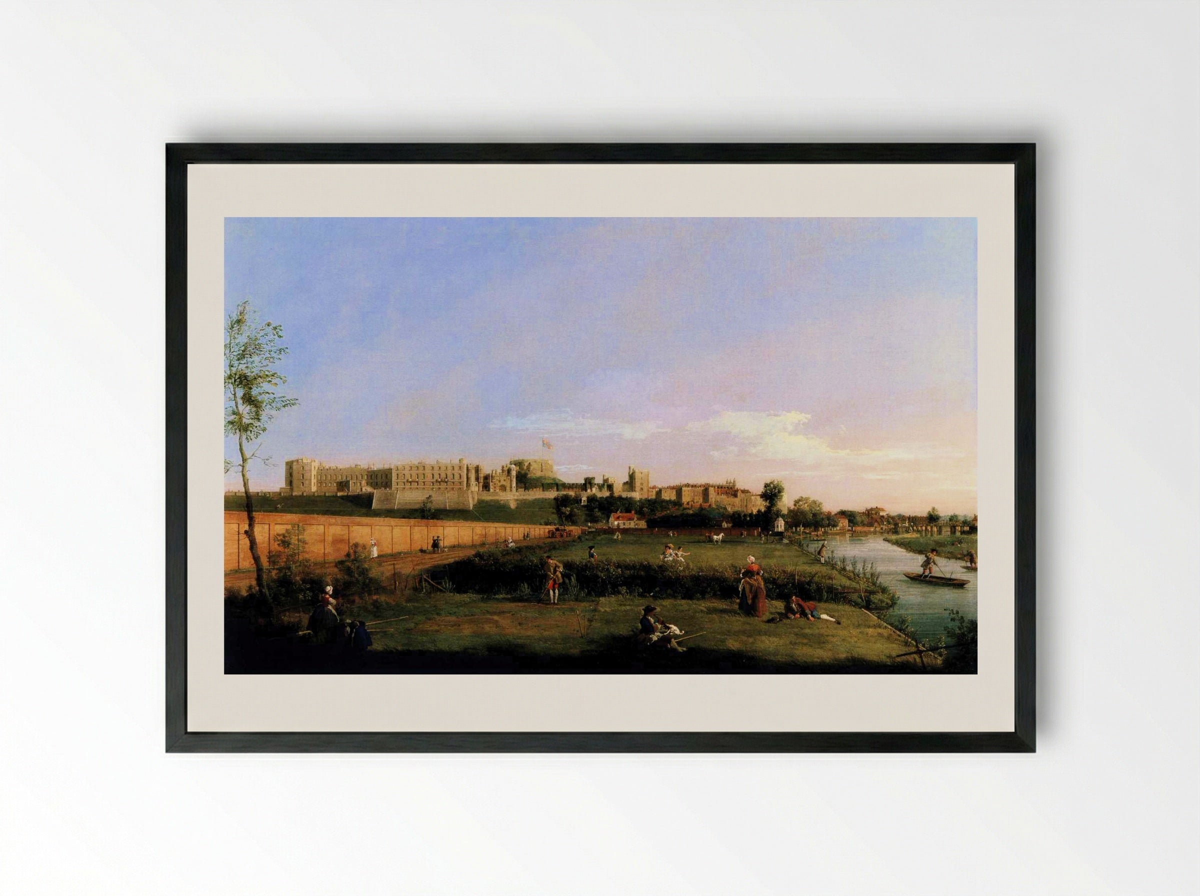 Windsor Castle from the River - Canaletto - Framed Print Black
