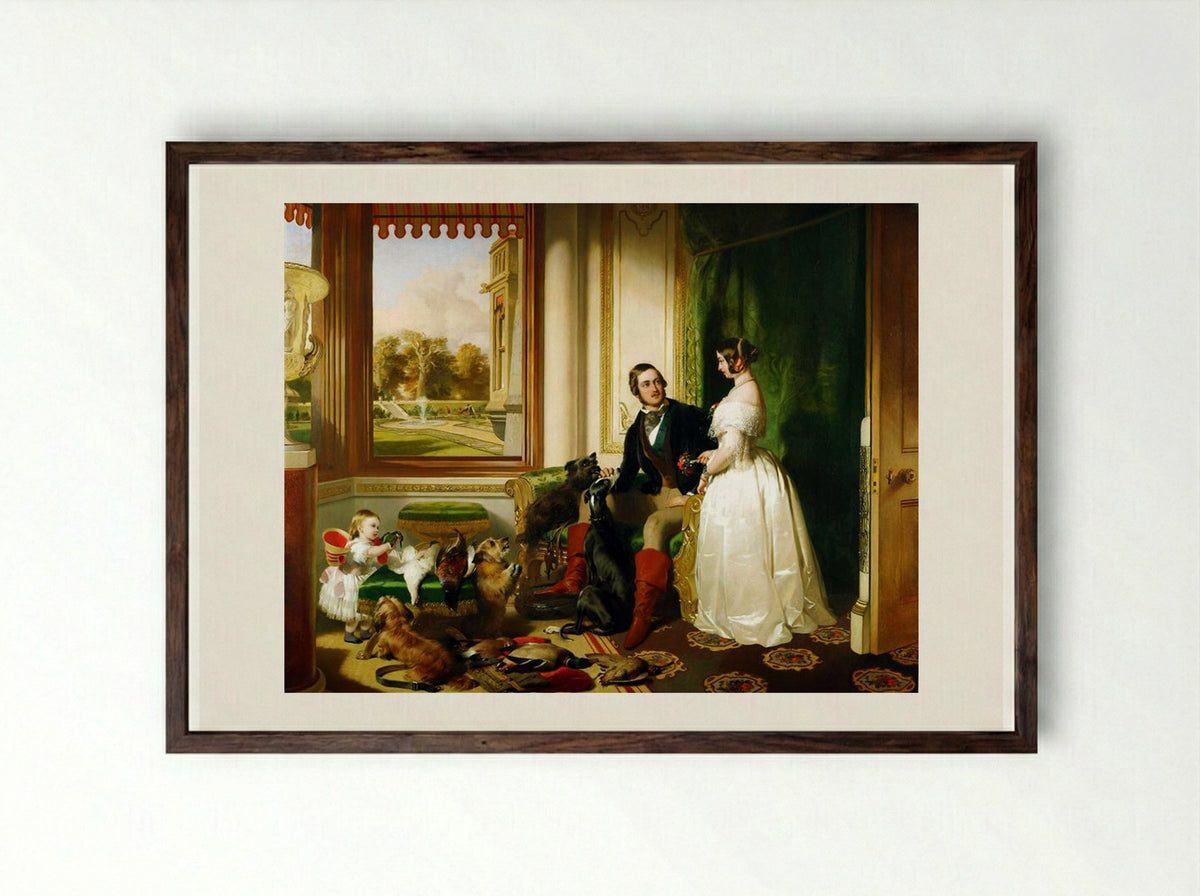 Windsor Castle in Modern Times - Sir Edwin Henry Landseer - Framed Print Dark Wood