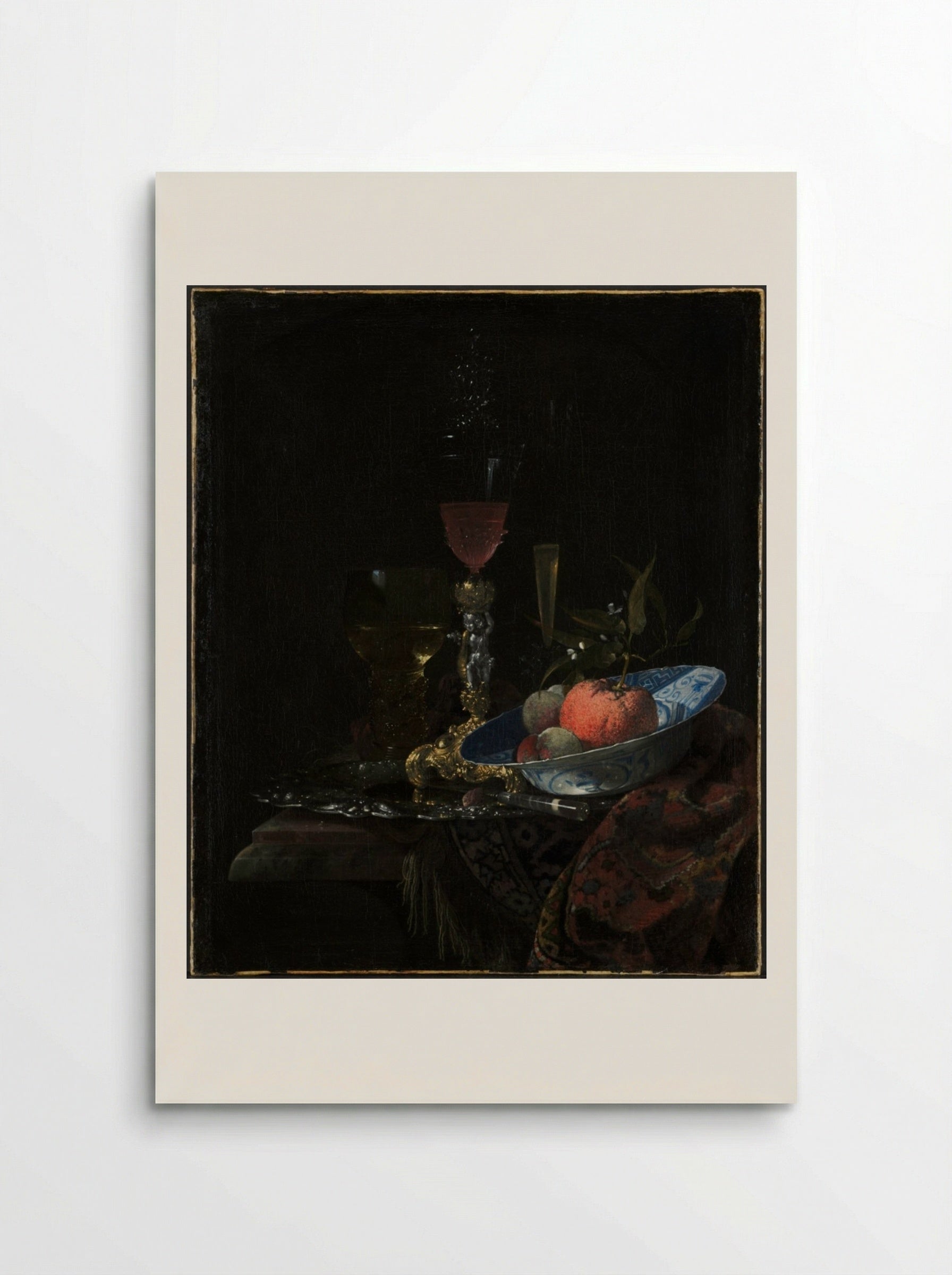 Wineglass and a Bowl of Fruit - Willem Kalf - Poster