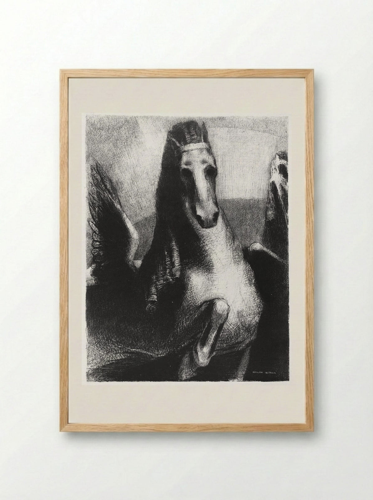 Wing (Pegasus) - Odilon Redon - Framed Print Wood