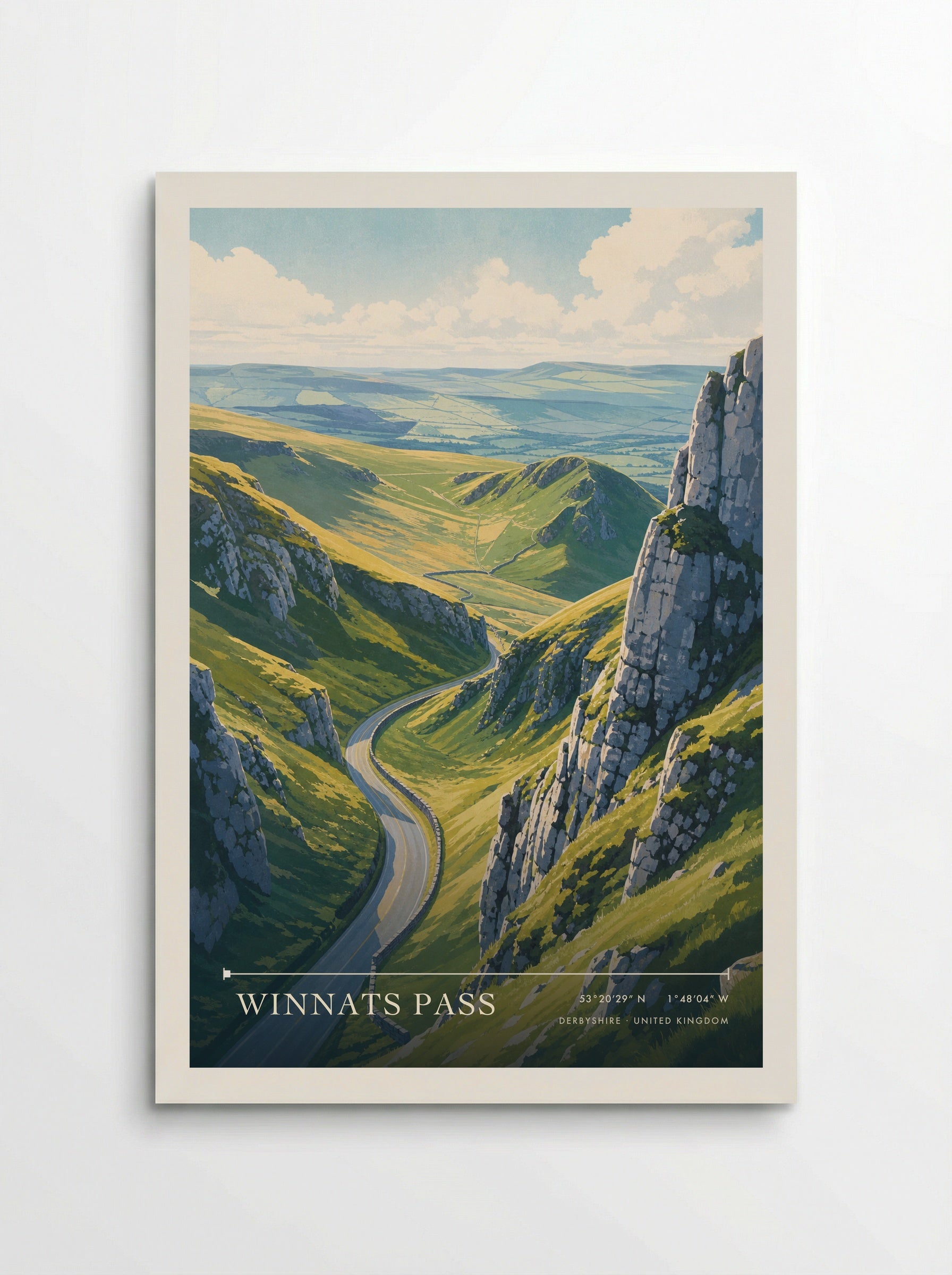 Winnats Pass Derbyshire United Kingdom Travel Poster - Poster