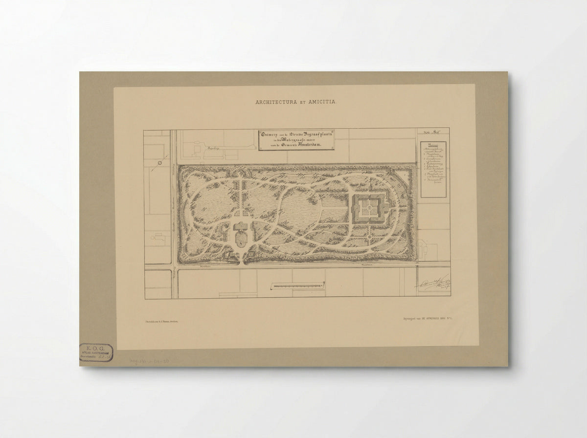 Winnend ontwerp voor de Nieuwe Oosterbegraafplaats te Amsterdam - Gerrit Jan Thieme - Poster