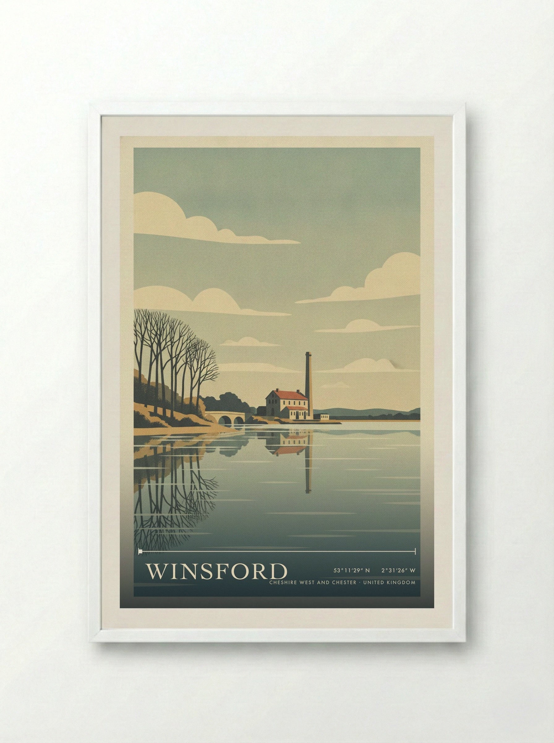 Winsford Cheshire West and Chester United Kingdom Travel Poster - Framed Print White
