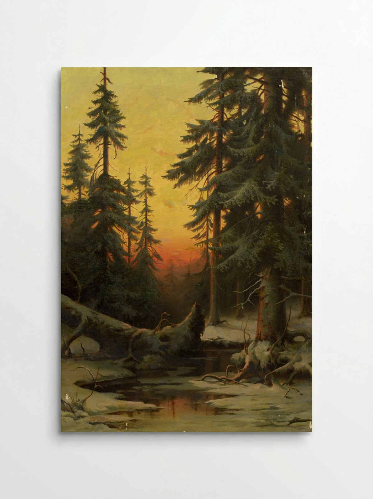 Winter Forest at Sunset - Julius Sergius von Klever - Poster