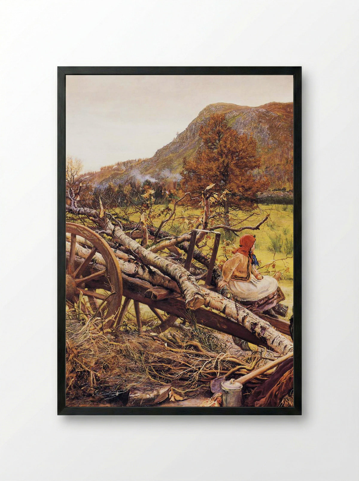 Winter Fuel - John Everett Millais - Framed Print Black