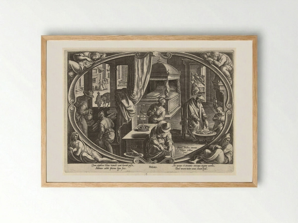 Winter (Hiems) - Philips Galle - Framed Print Wood