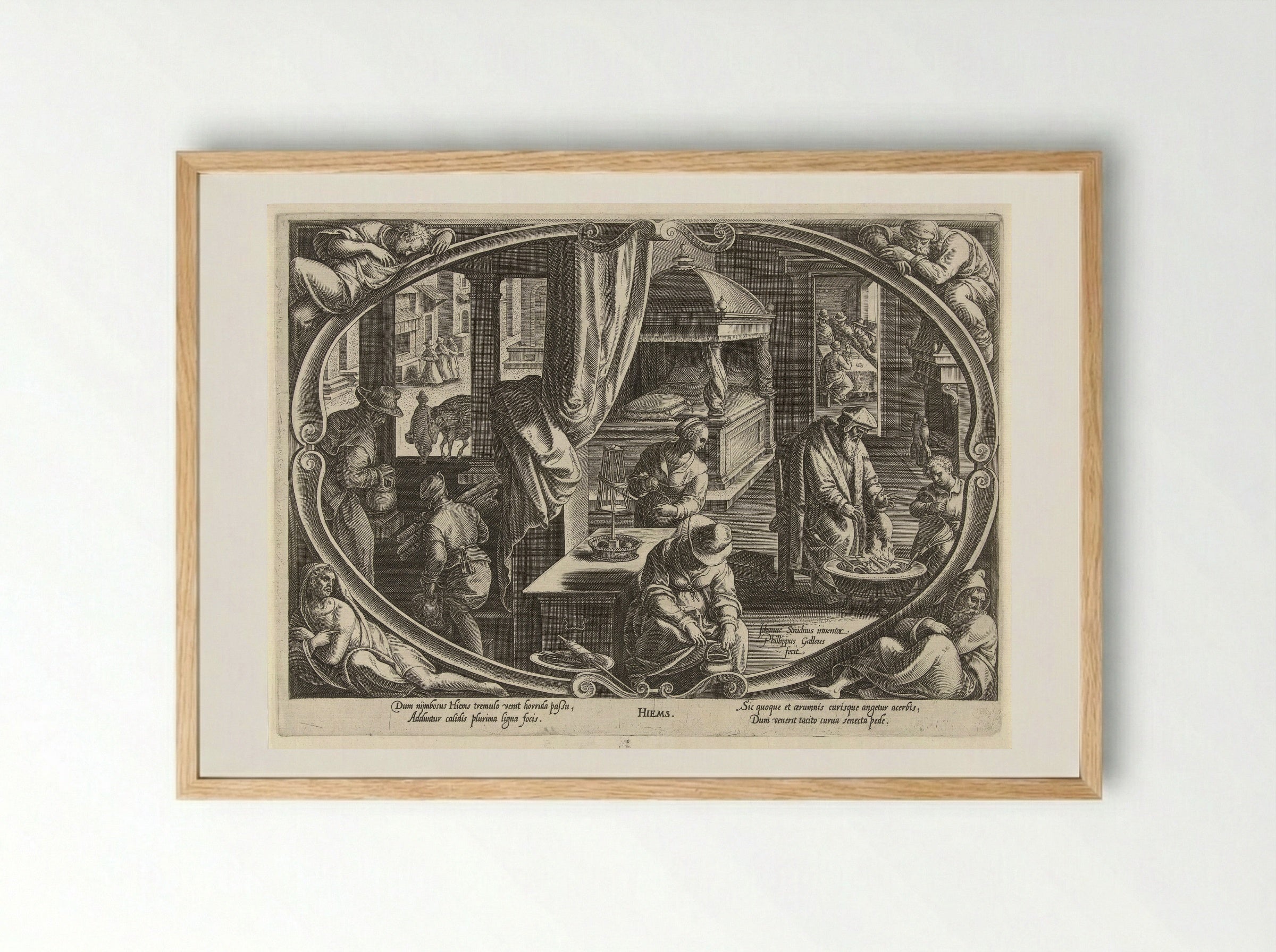 Winter (Hiems) - Philips Galle - Framed Print Wood
