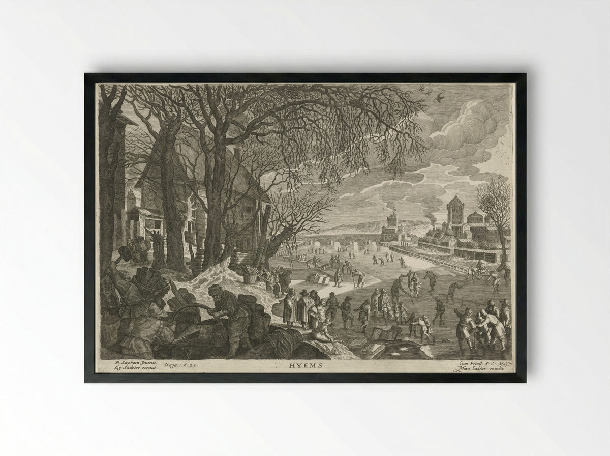 Winter (Hyems) - Aegidius Sadeler (II) - Framed Print Black