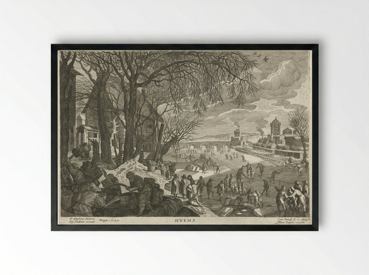 Winter (Hyems) - Aegidius Sadeler (II) - Framed Print Black