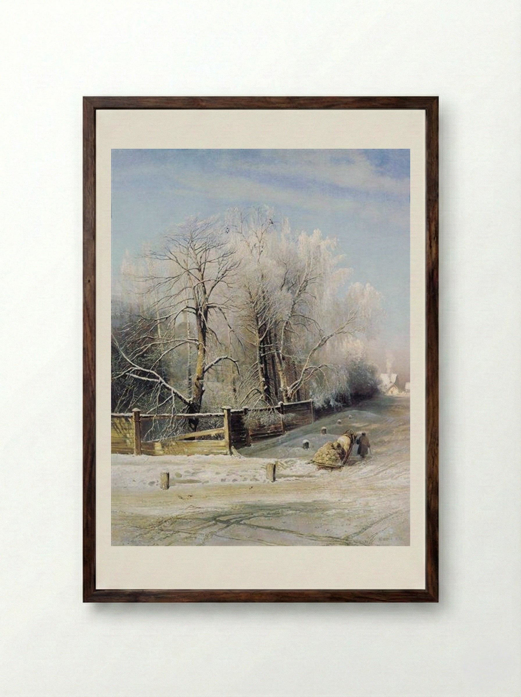 Winter Landscape, Moscow - Aleksey Savrasov - Framed Print Dark Wood