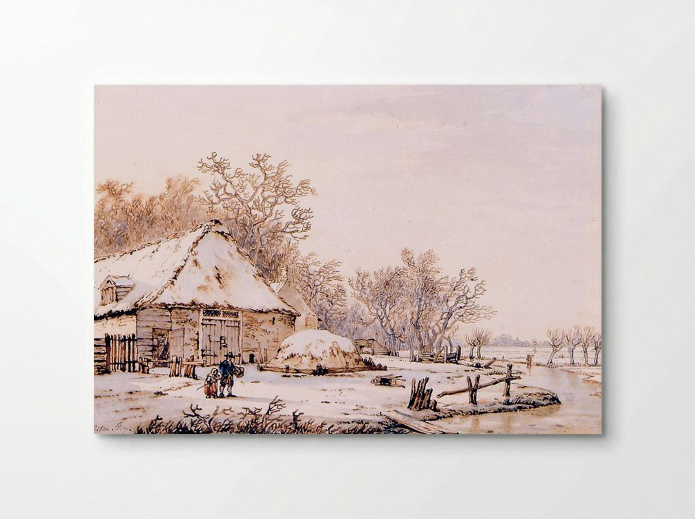 Winter Landscape with Farm - Jacob van Strij - Poster