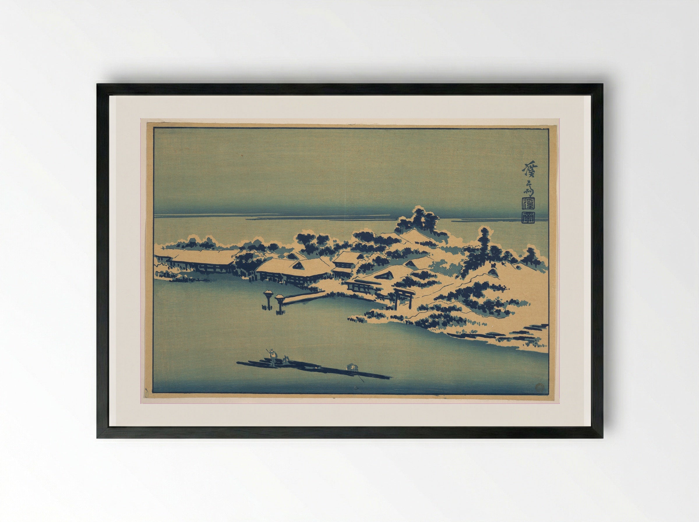 Winter Landscape - Keisai Eisen - Framed Print Black